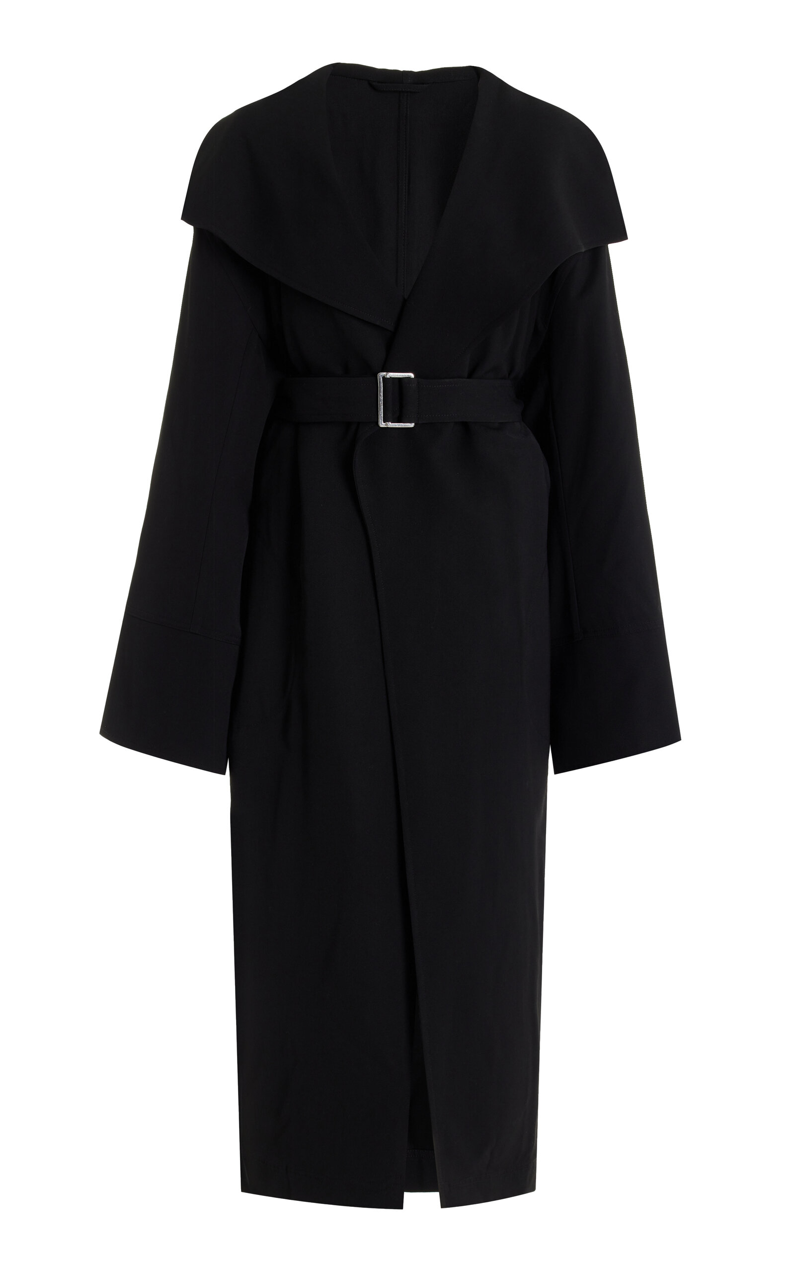 Shop Totême Twill Trench Coat In Black