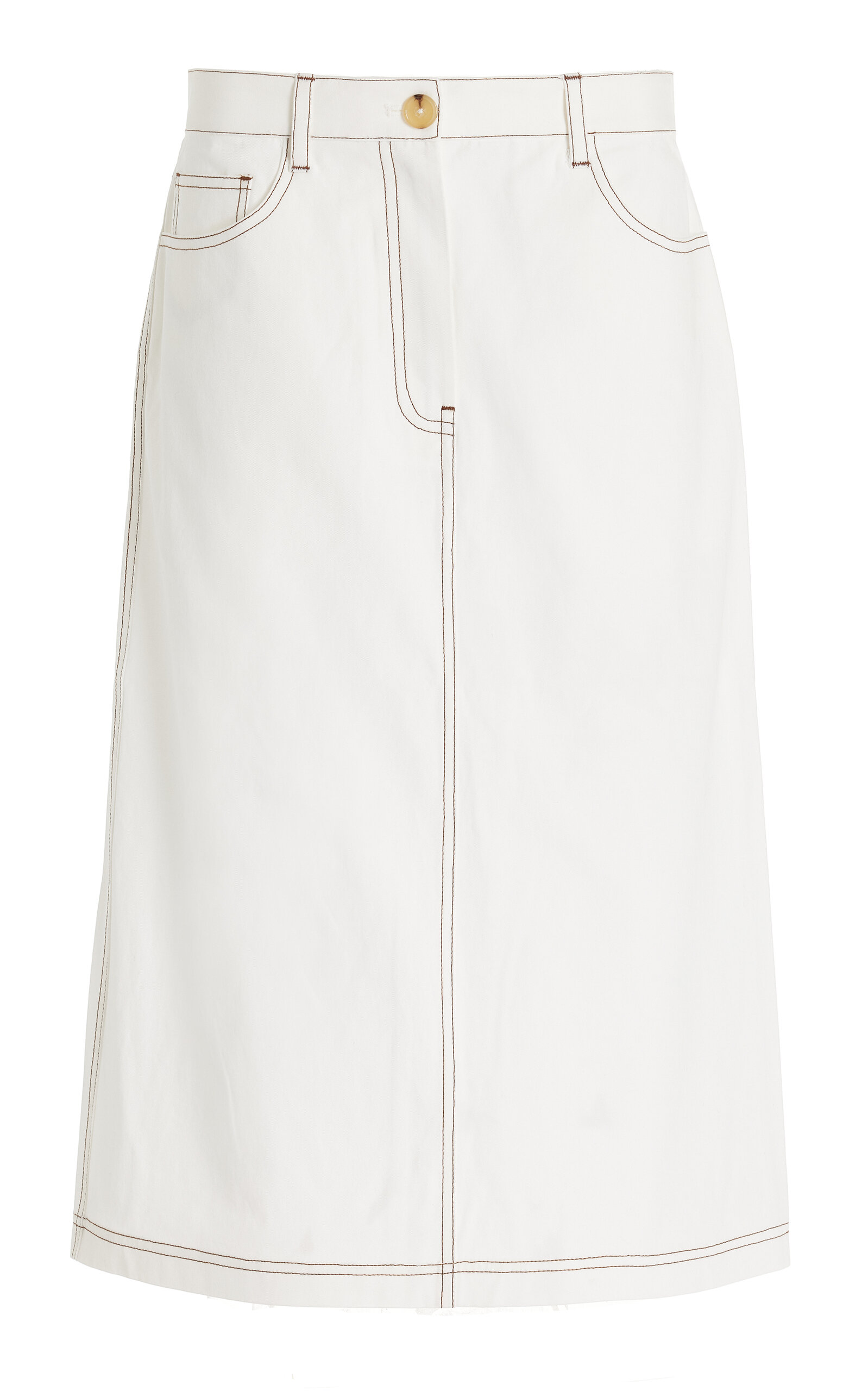 Tumbled Cotton Midi Skirt