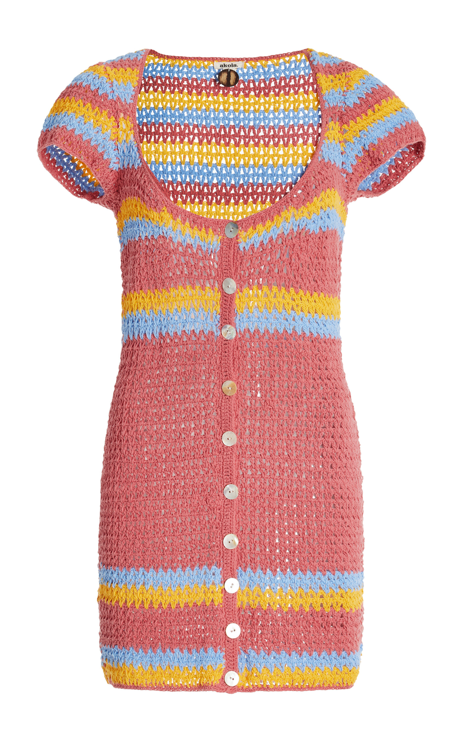 Shop Akoia Swim Exclusive Crocheted Cotton Mini Dress In Red