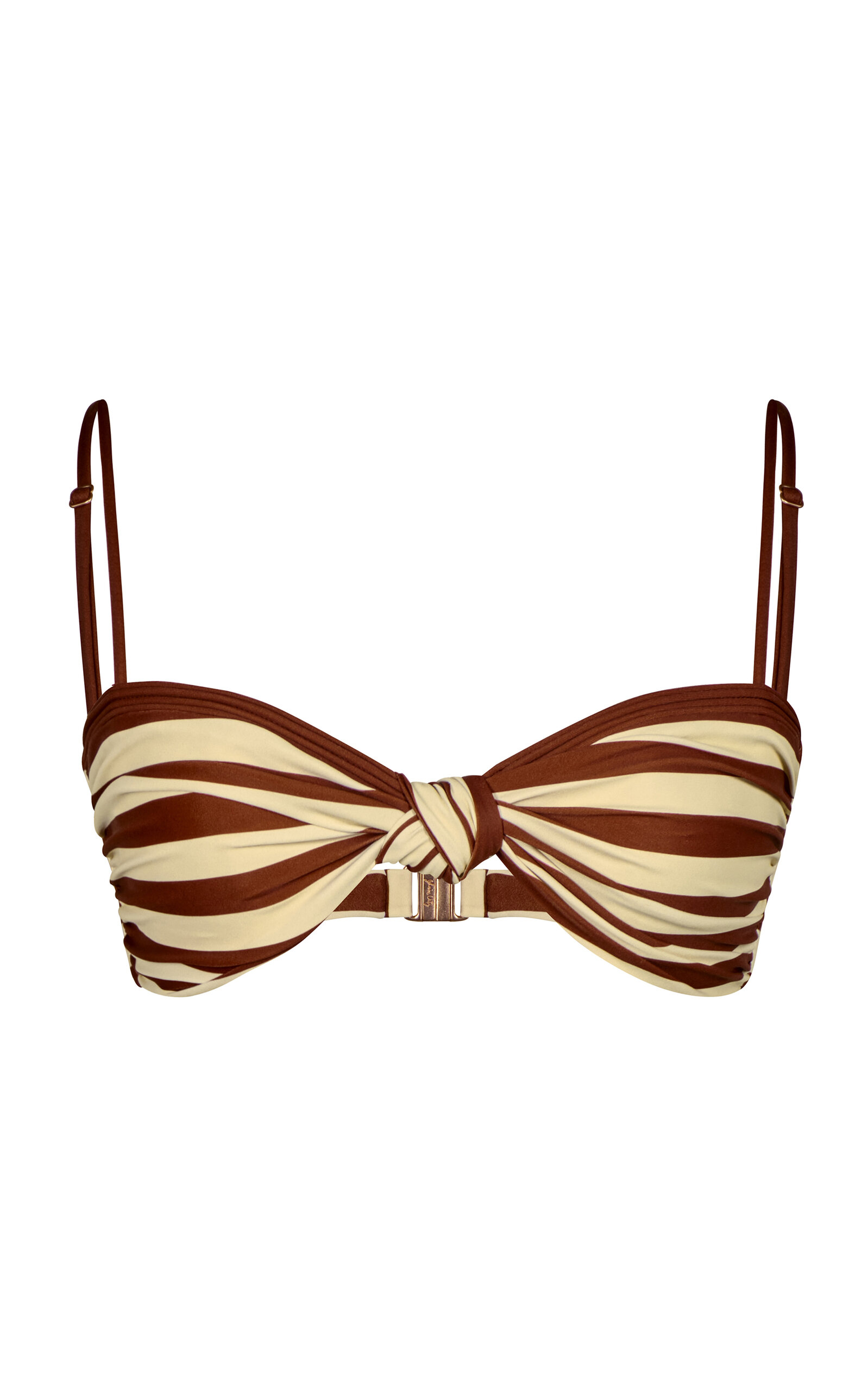 Johanna Ortiz Healing Tools Knotted Bandeau Bikini Top In Stripe