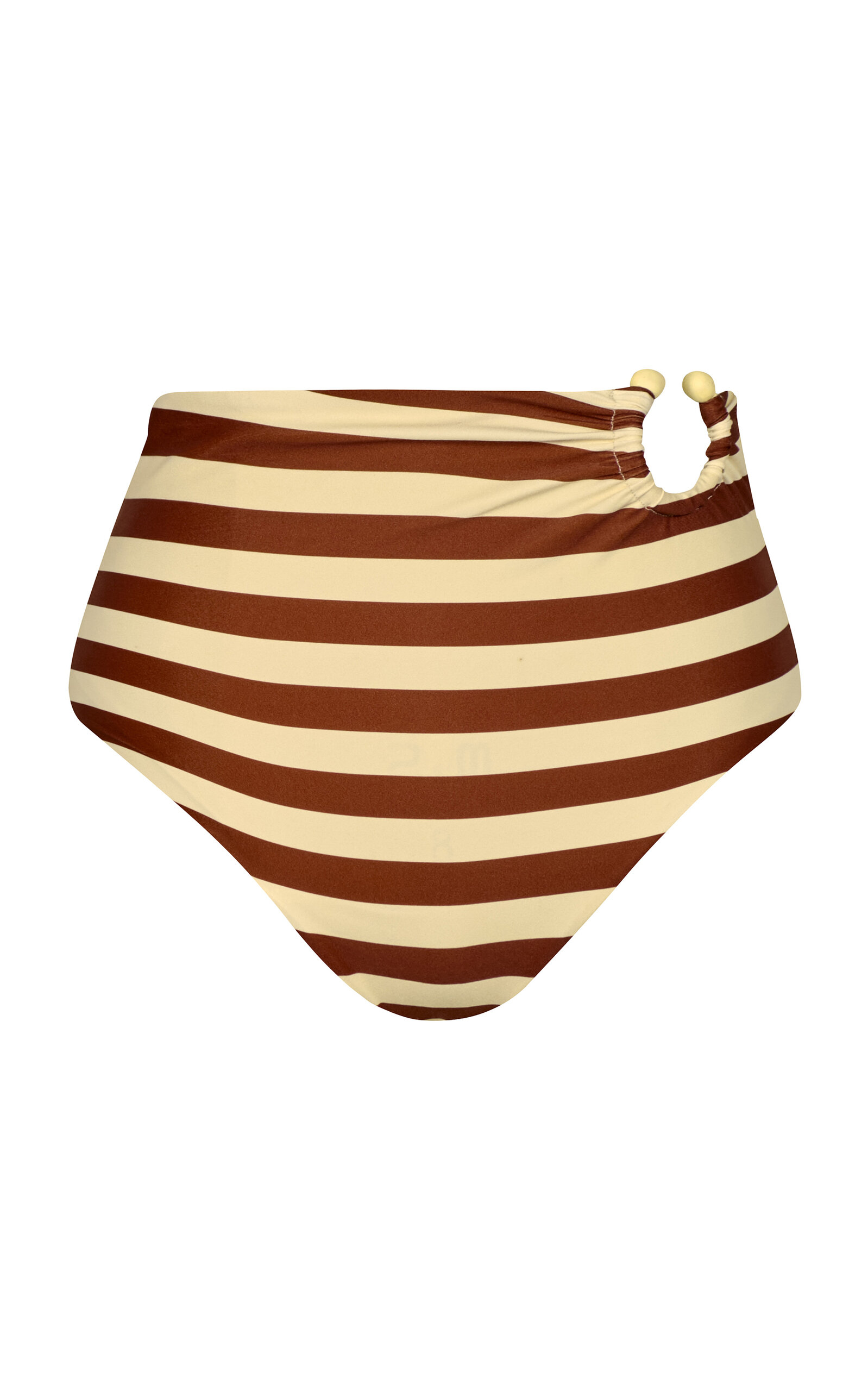 Johanna Ortiz - Riverside Ring-Detailed High-Waisted Bikini Bottom - Stripe - S - Moda Operandi
