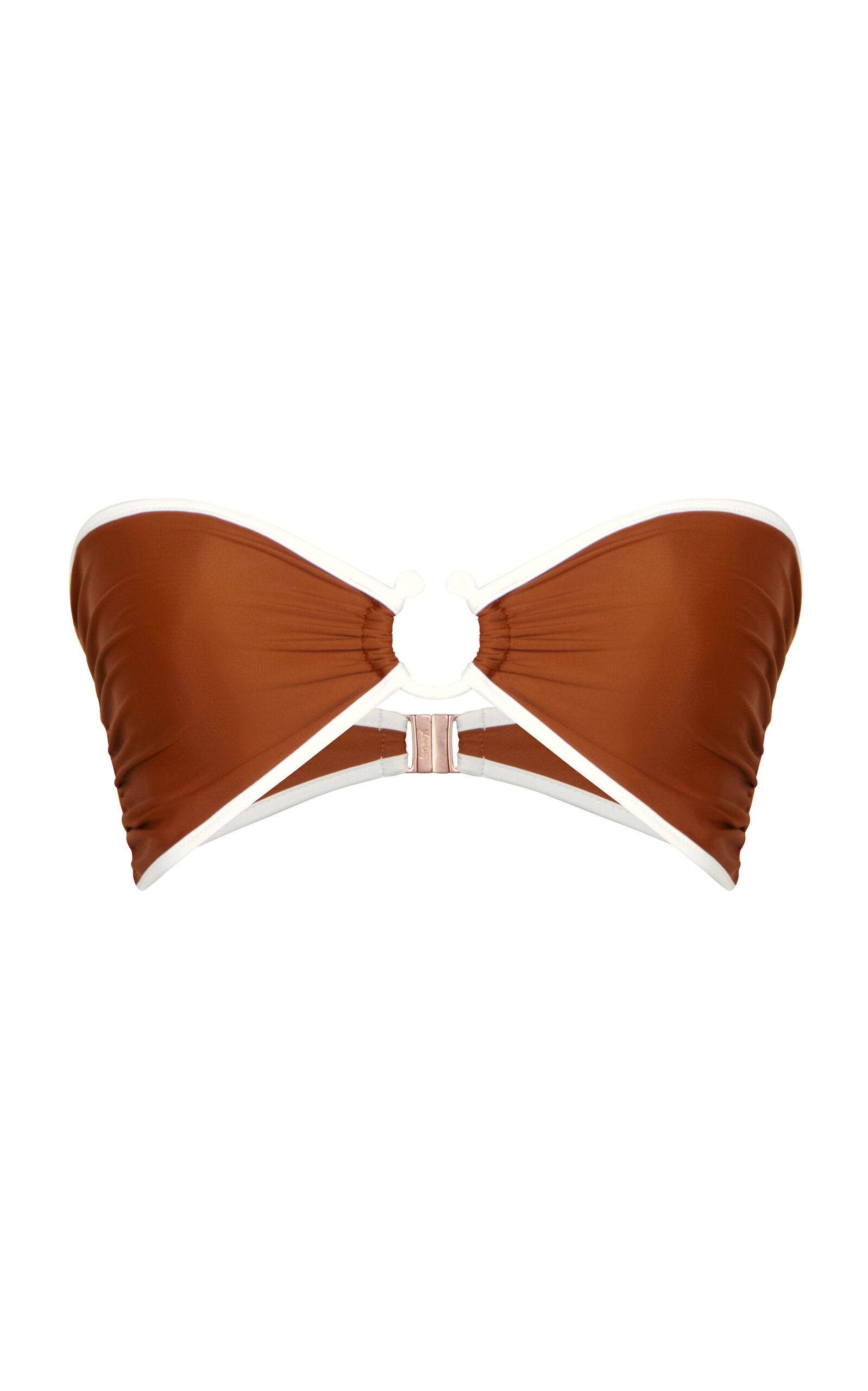 Johanna Ortiz Intense Colorings Ring-detailed Bandeau Bikini Top In Burgundy