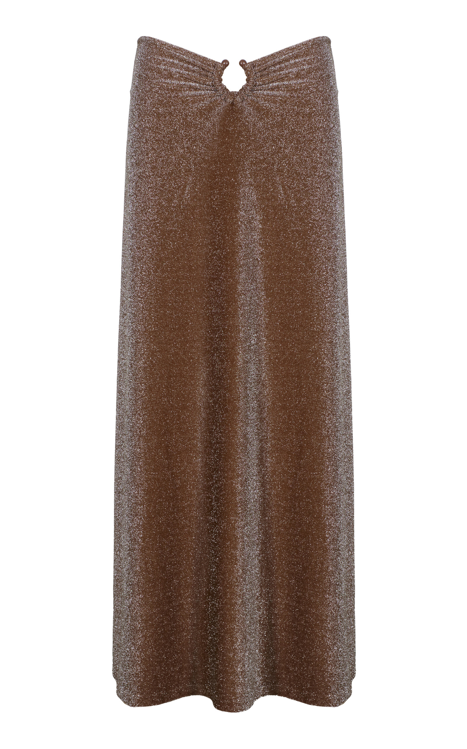Johanna Ortiz Rainstorm Glittered Maxi Skirt In Brown