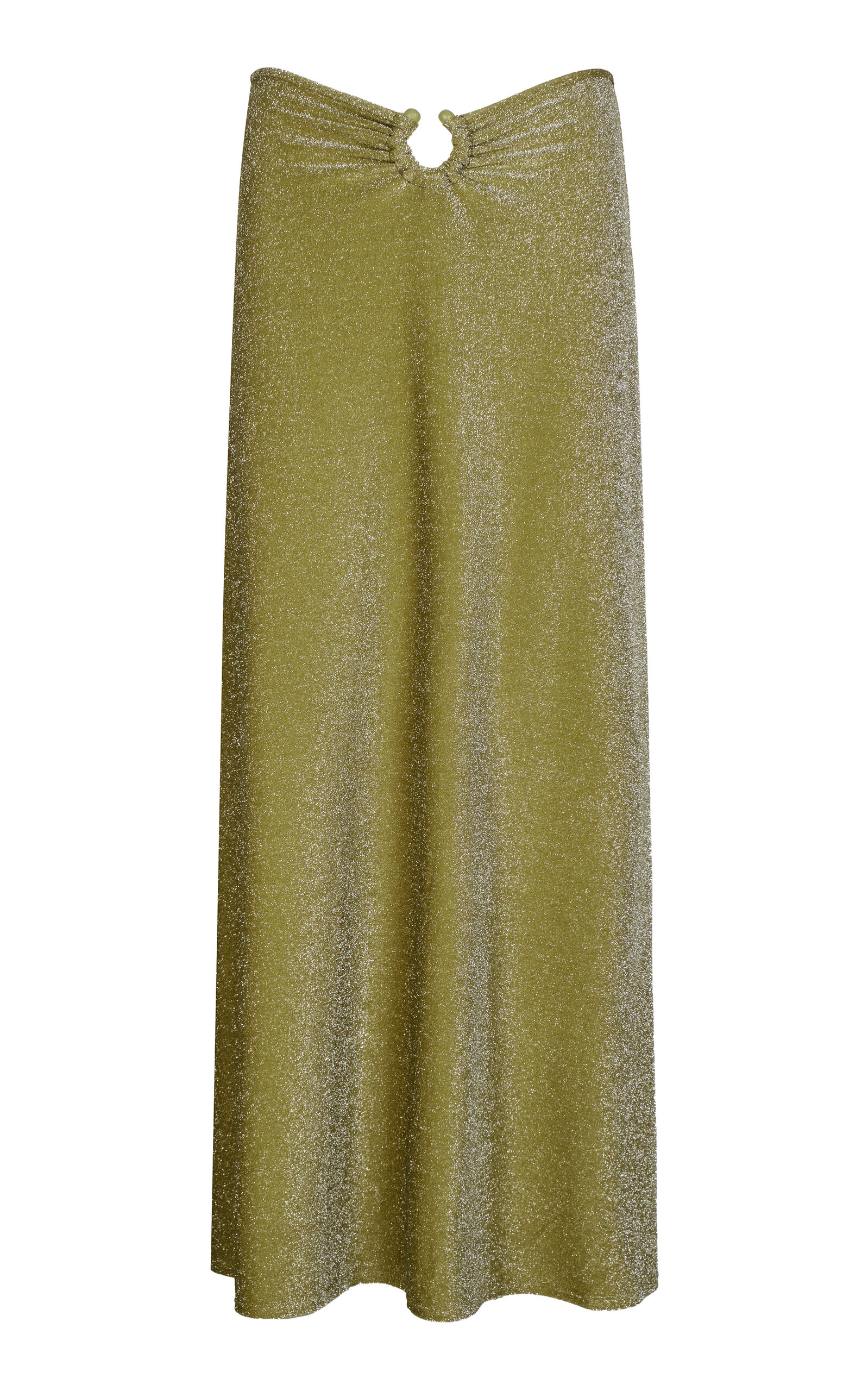 Johanna Ortiz Rainstorm Glittered Maxi Skirt In Green