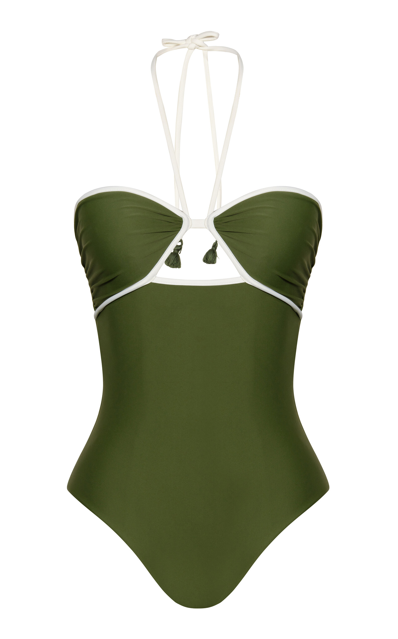 Johanna Ortiz Ashninka Cutout Back One-piece Swimsuit In Green