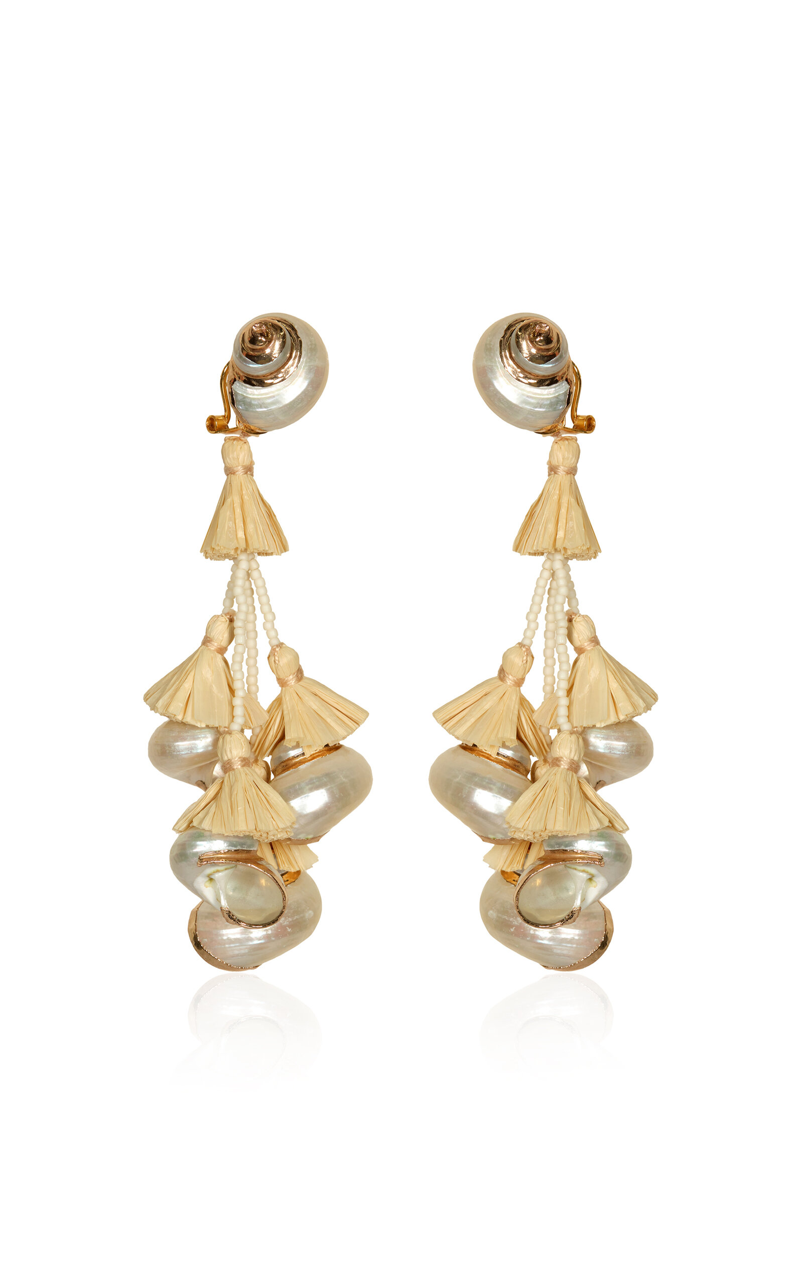 Johanna Ortiz Espiral Sagrado Natural Shell Earrings In White