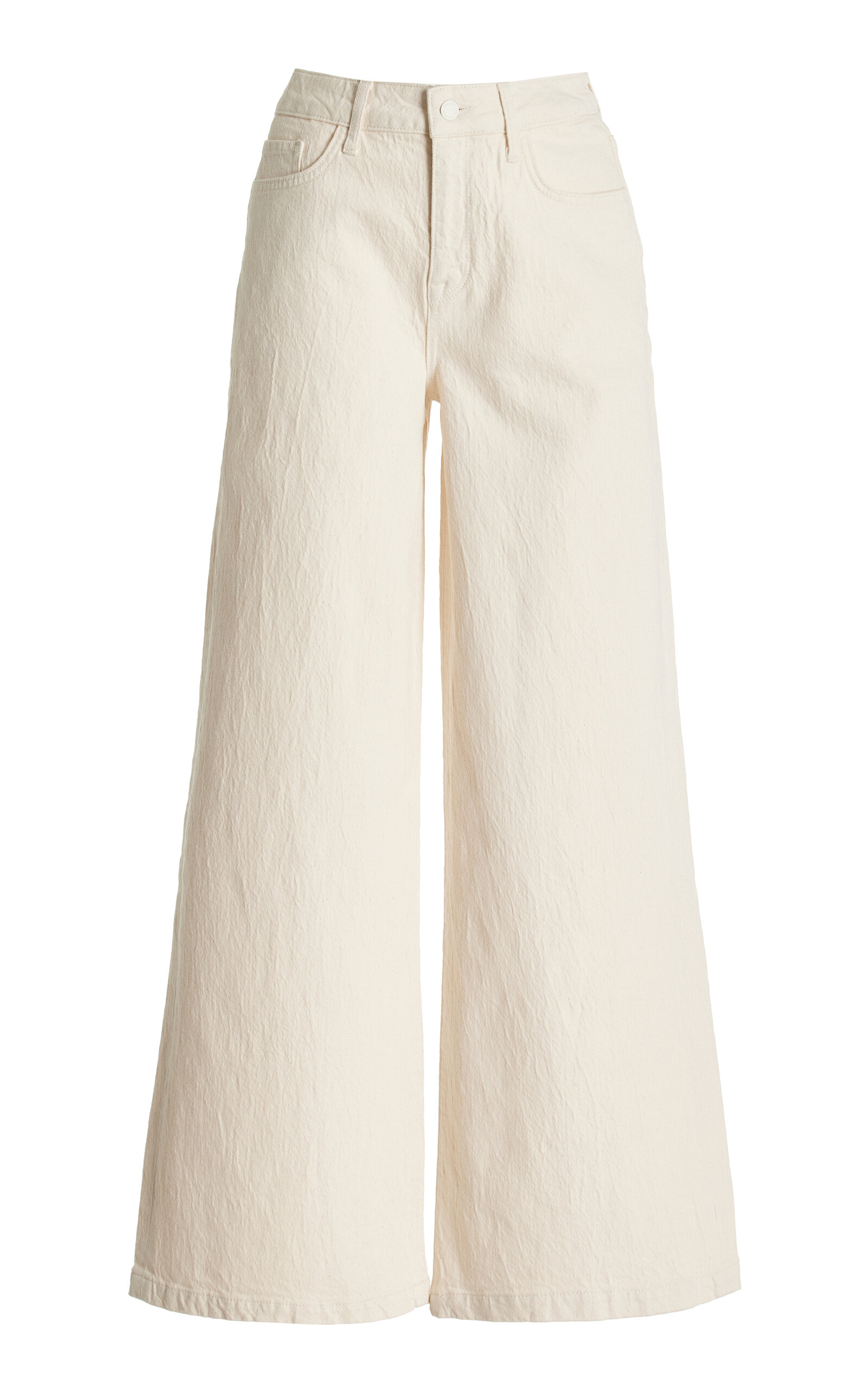 Shop Triarchy Ms. Fonda High-rise Wide-leg Jeans In Off-white