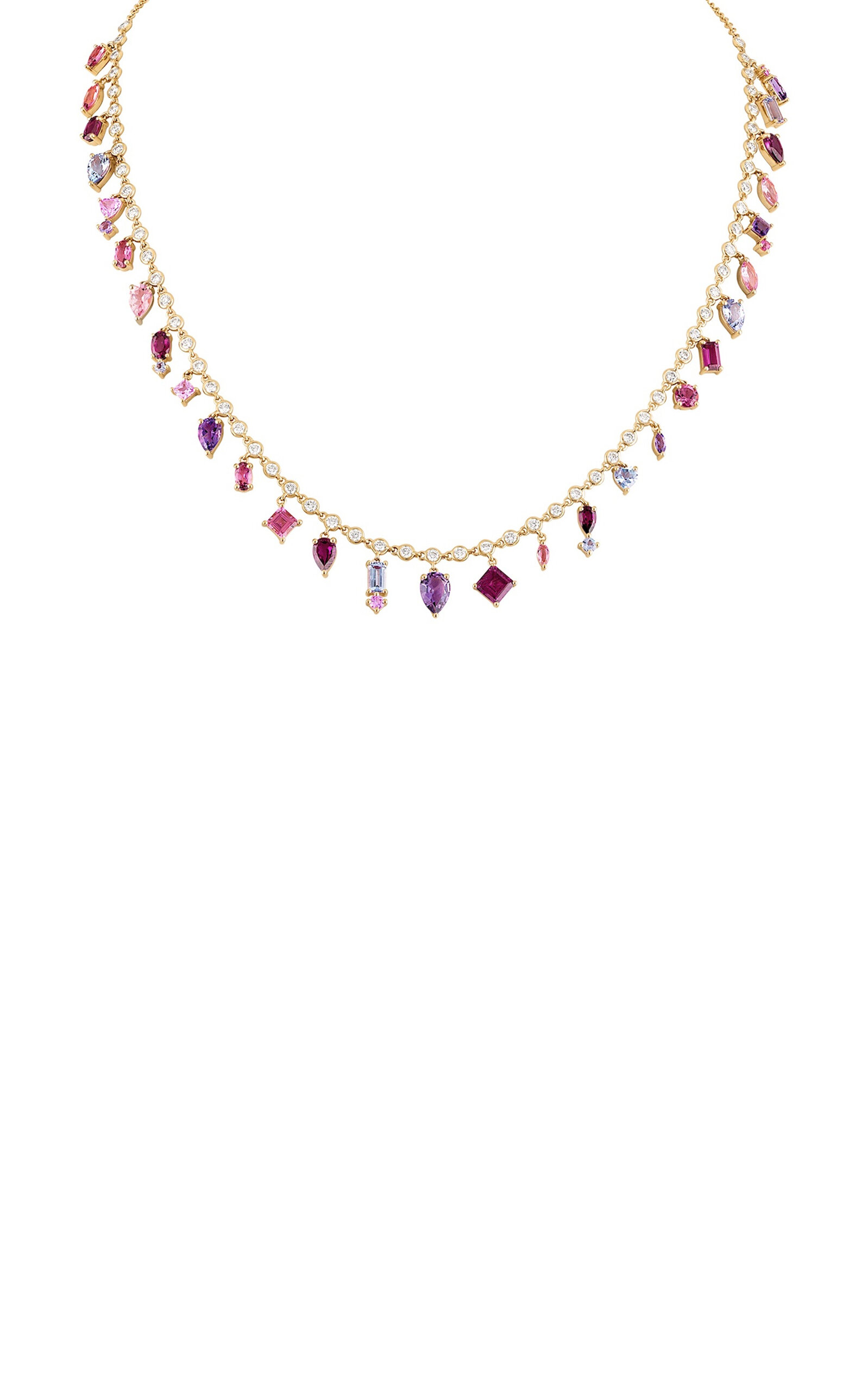 Shades of Pink 14K Yellow Gold Necklace