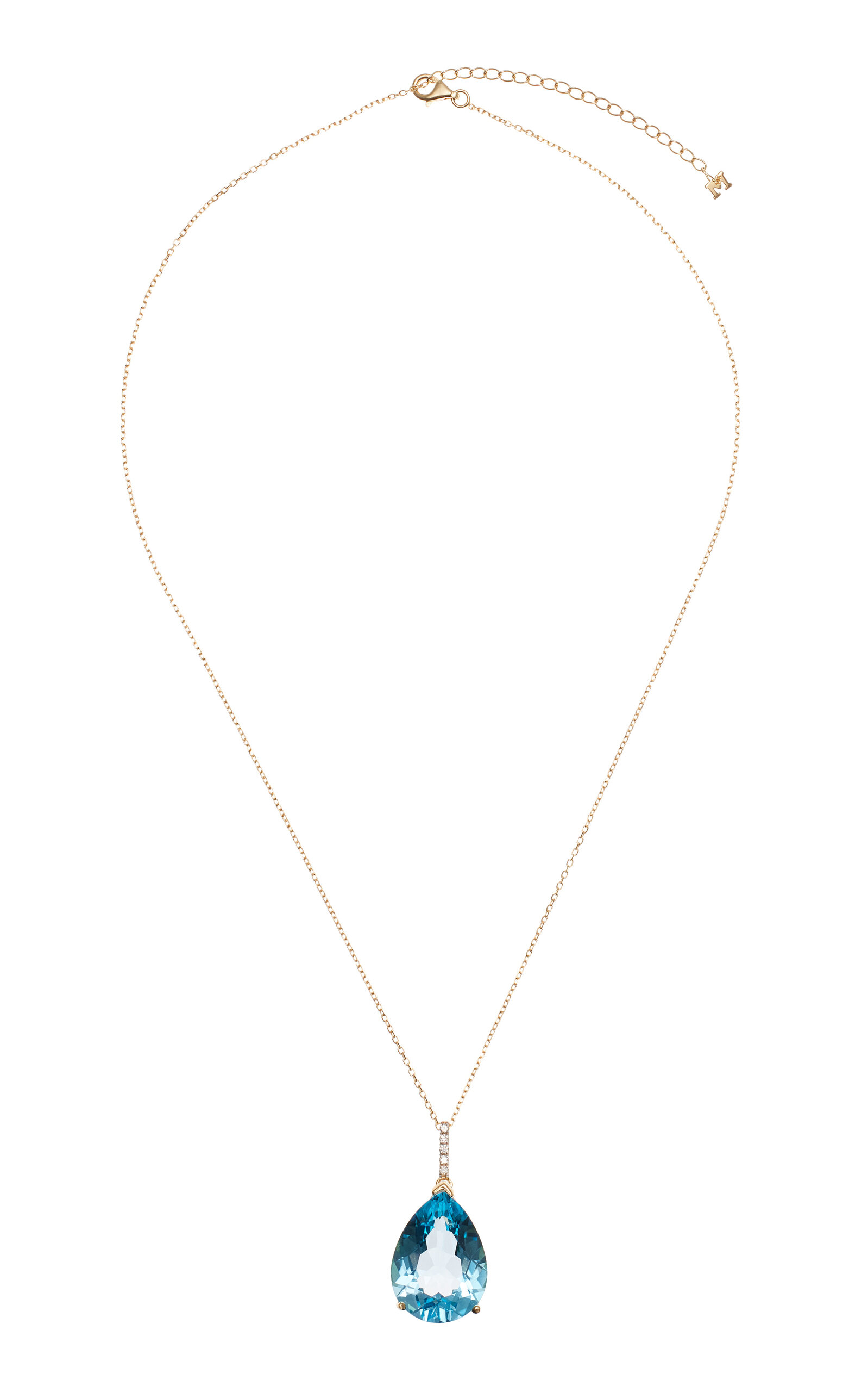 Mateo 14k Yellow Gold Topaz Necklace In Blue