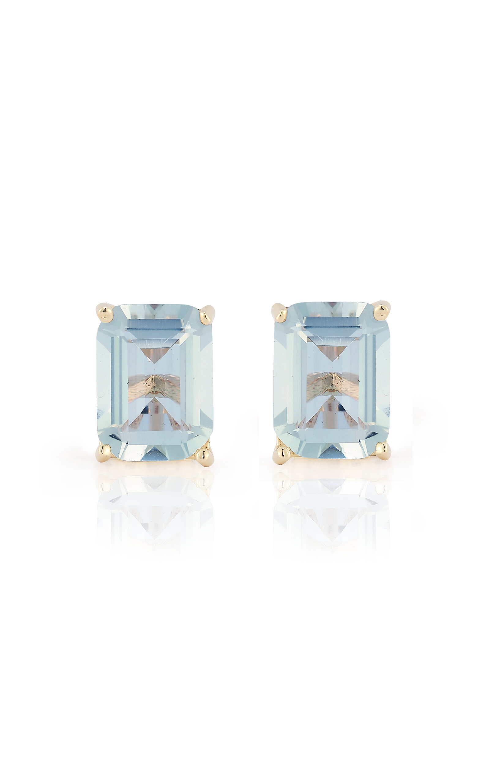 Mateo 14k Yellow Gold Topaz Earrings In Blue