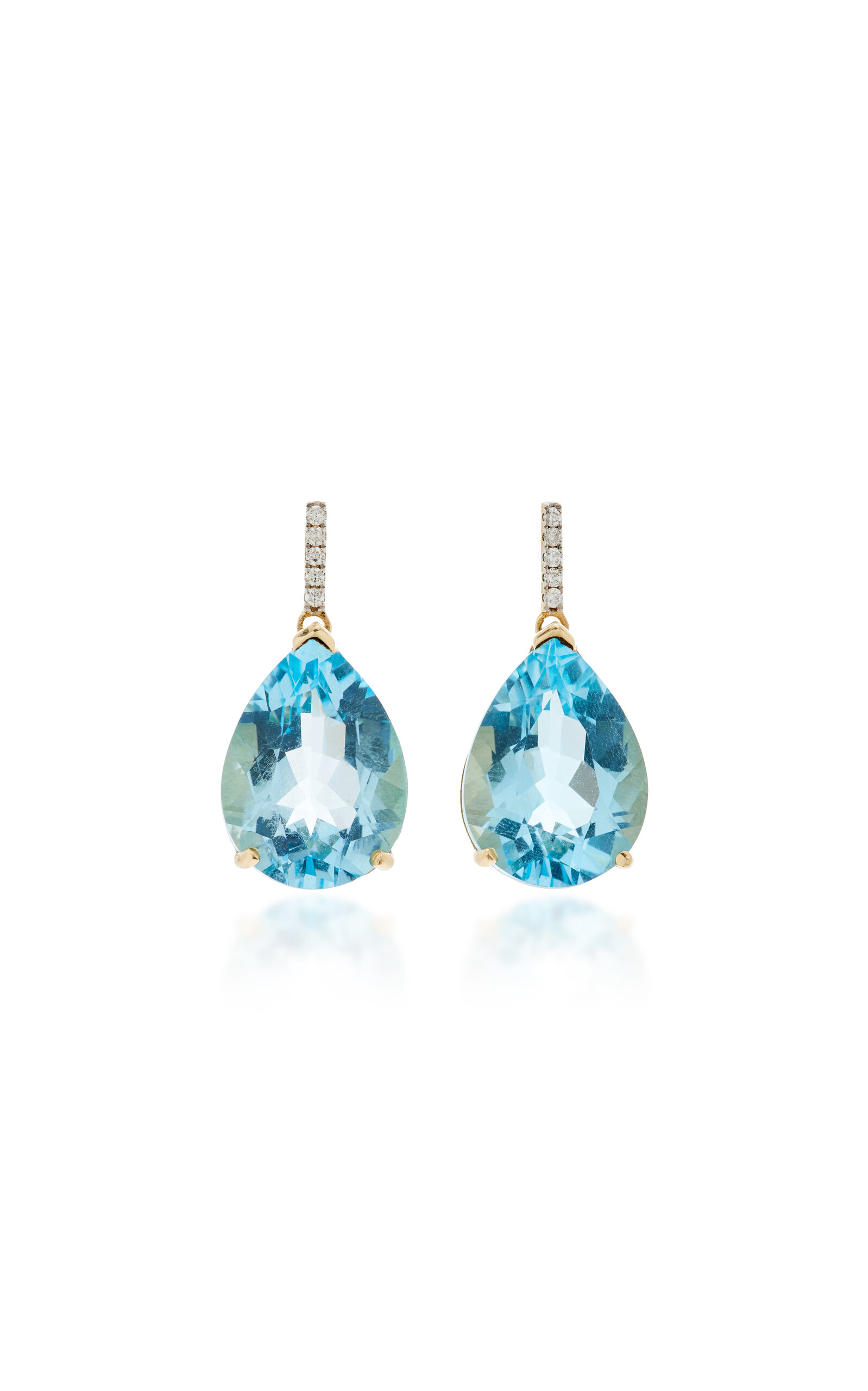 Mateo 14k Yellow Gold Topaz Earrings In Blue