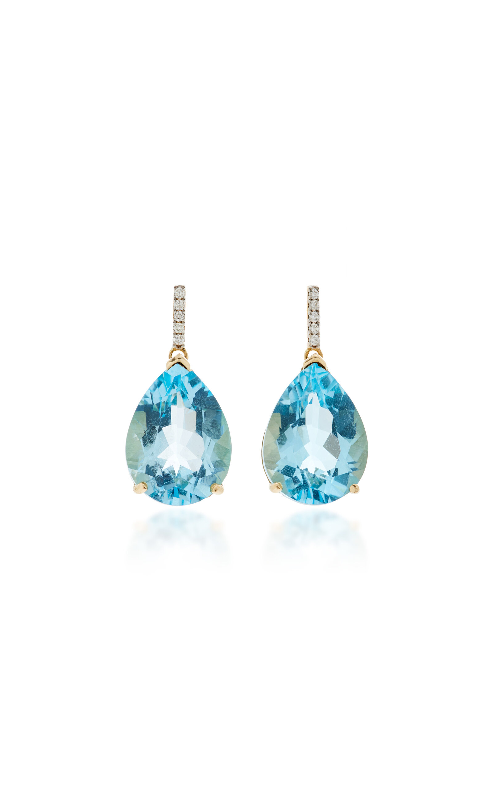 Mateo 14k Yellow Gold Topaz Earrings In Blue