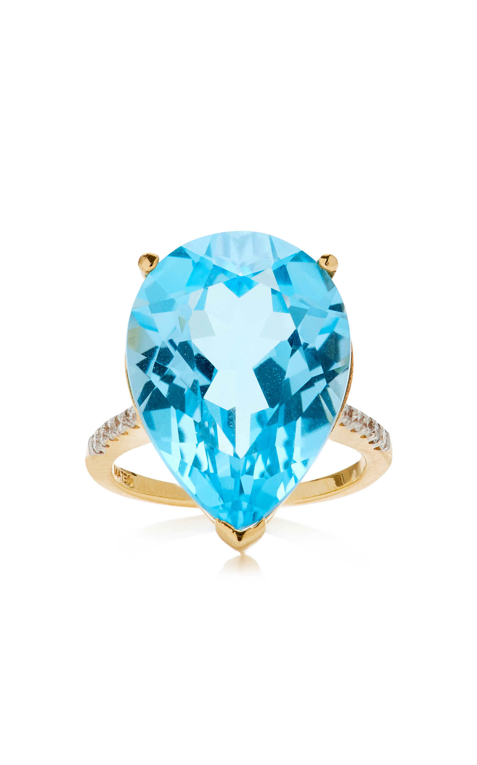 Mateo 14k Yellow Gold Topaz Ring In Blue
