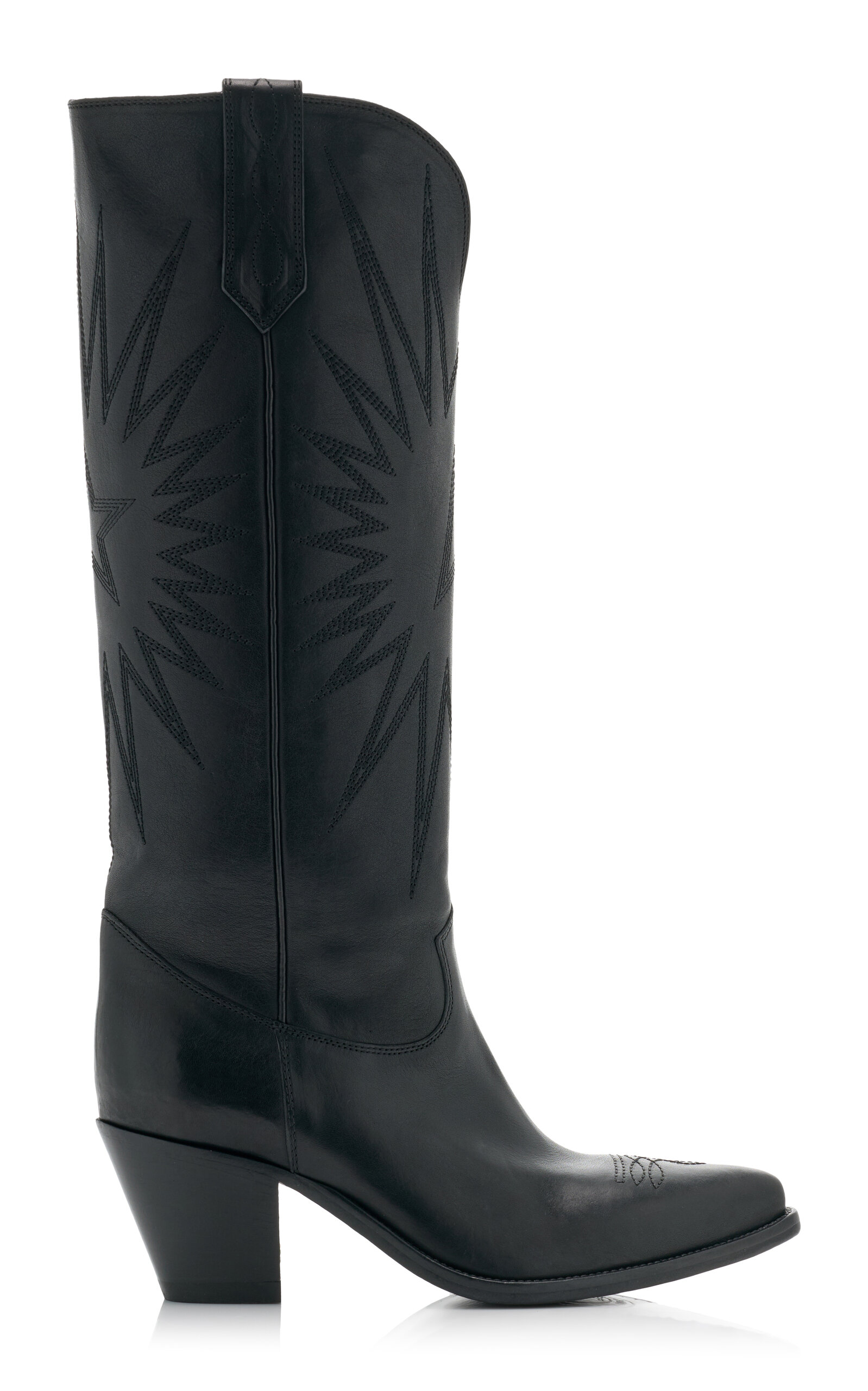 Golden Goose Wish Star Francesca Leather Western Boots - Black