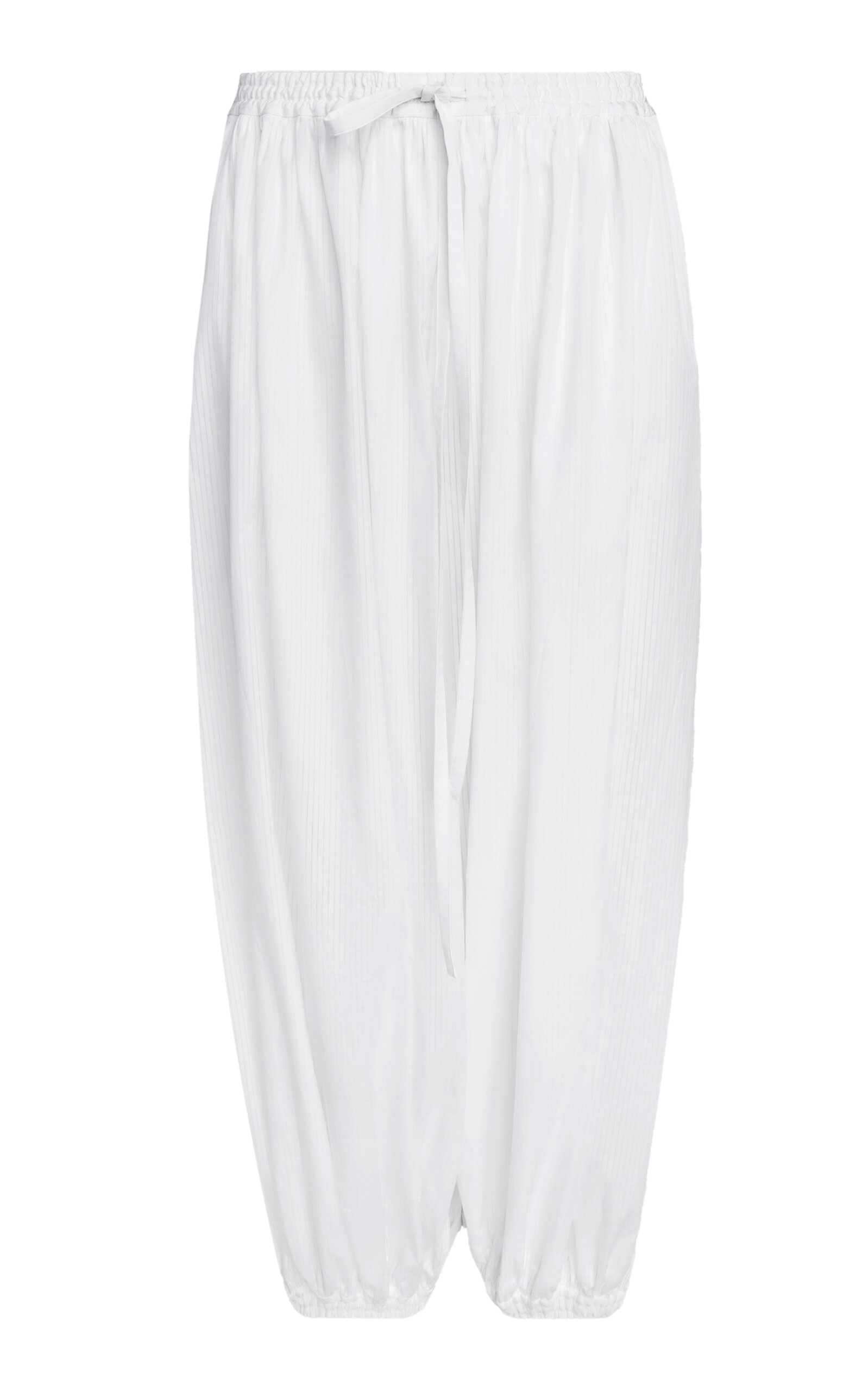 Shop Alaïa Drop-rise Cotton Balloon Pants In White