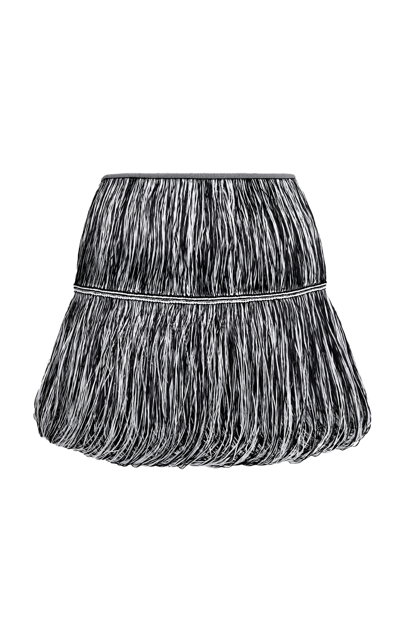 ALAÏA Fringed Mini Skirt - Black/white