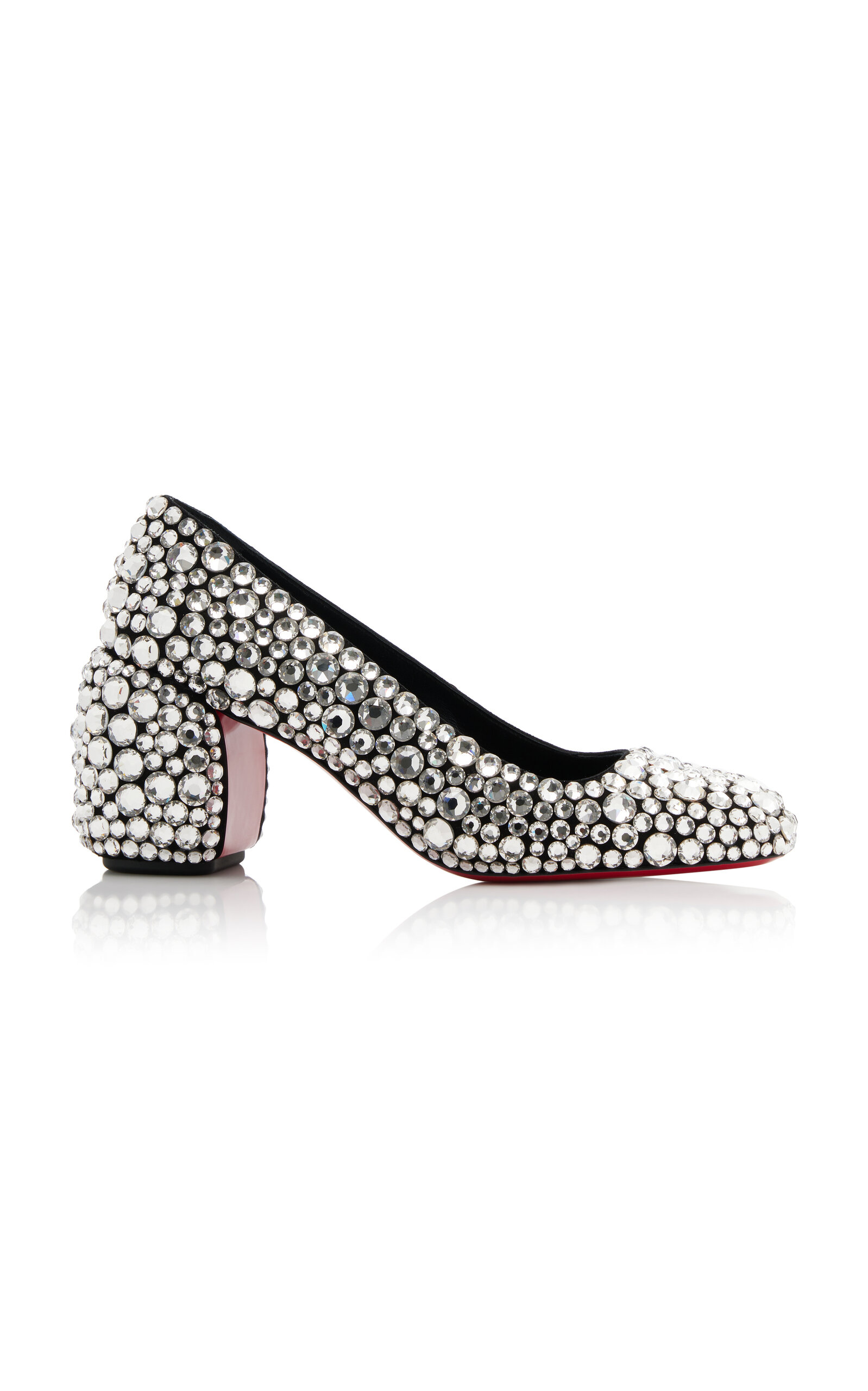 Christian Louboutin Minny Maxi 70mm Crystal-Embellished Suede Pumps