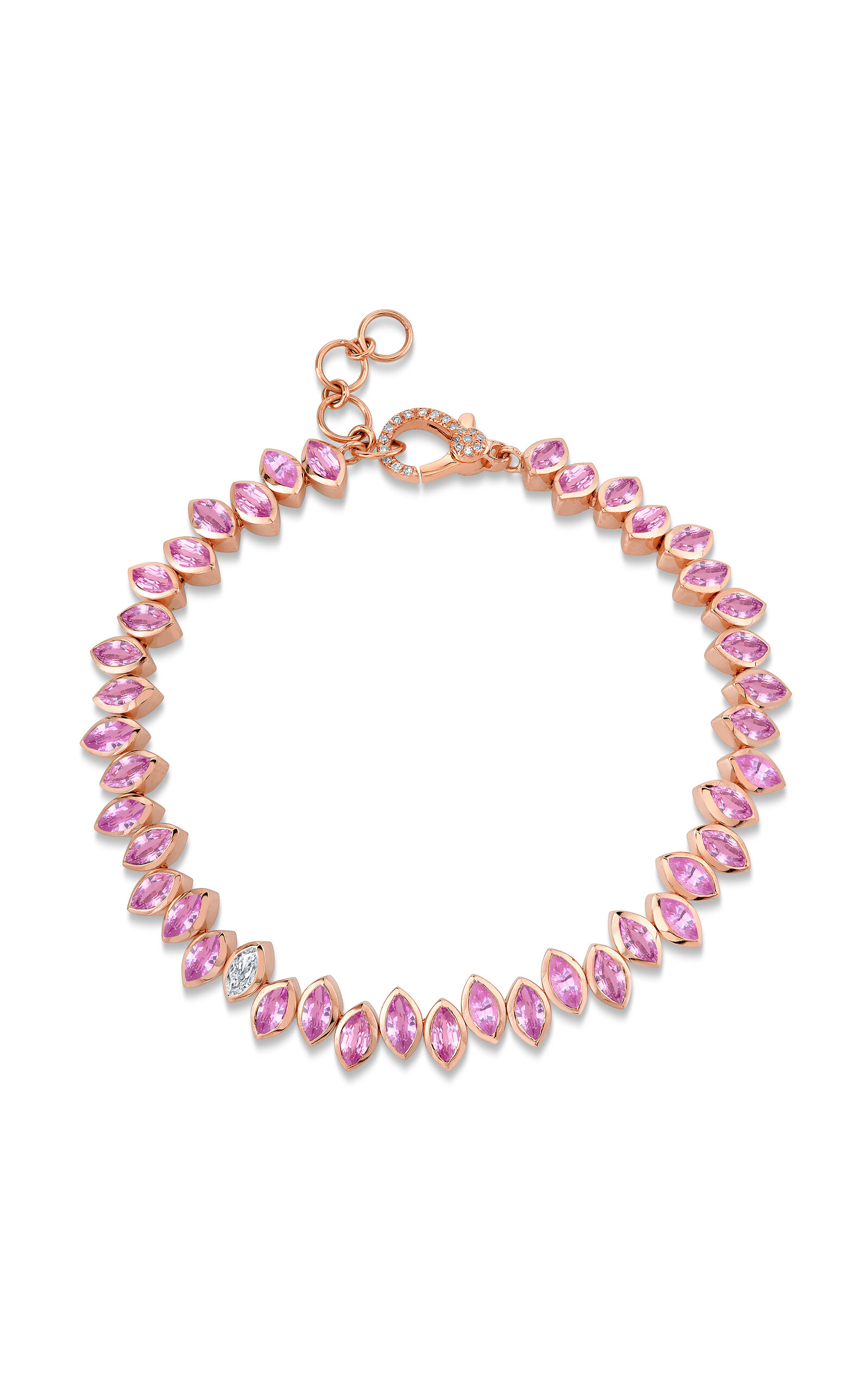 SHAY - 18k Rose Gold Pink Sapphire Staggered Marquise Bracelet - Pink - OS - Only At Moda Operandi - Gifts For Her