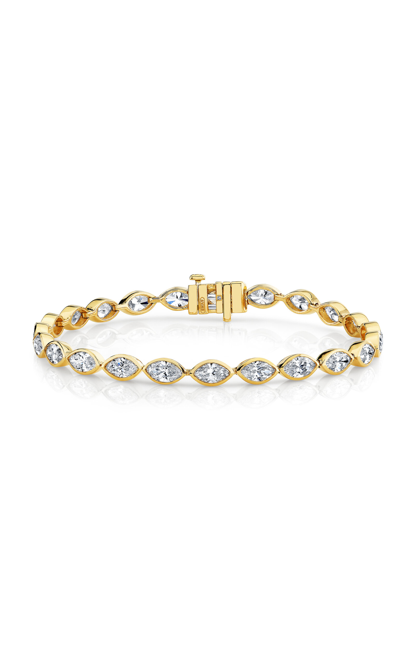 SHAY - 18k Yellow Gold Diamond Marquise East West Tennis Bracelet - Gold - OS - Only At Moda Operandi - Gifts For Her