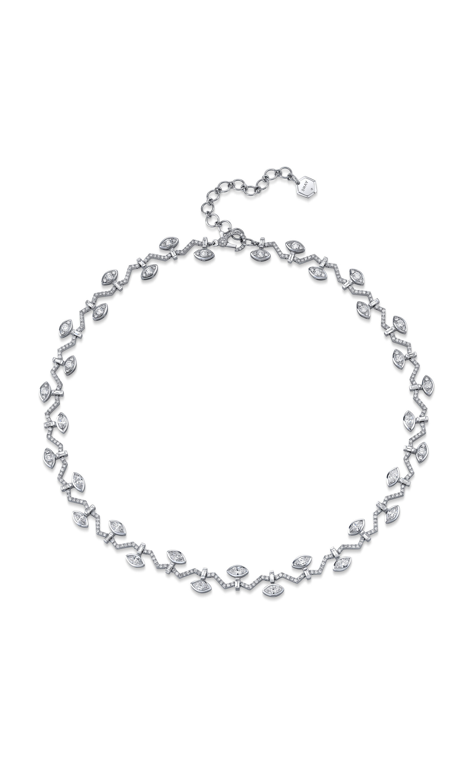SHAY - 18k White Gold Marquise Vine Necklace - White - OS - Only At Moda Operandi - Gifts For Her