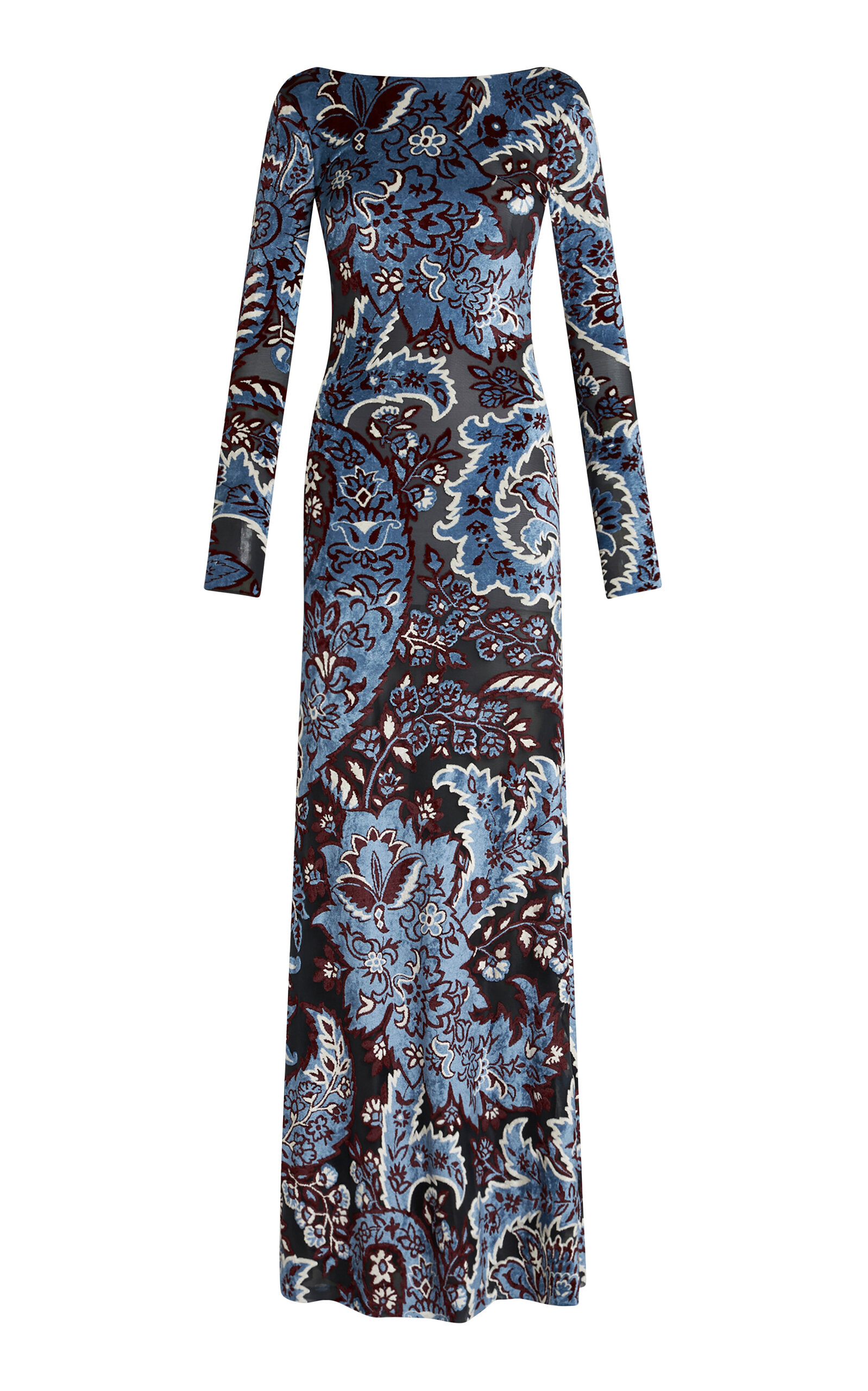 Etro Open Back Velvet Maxi Dress