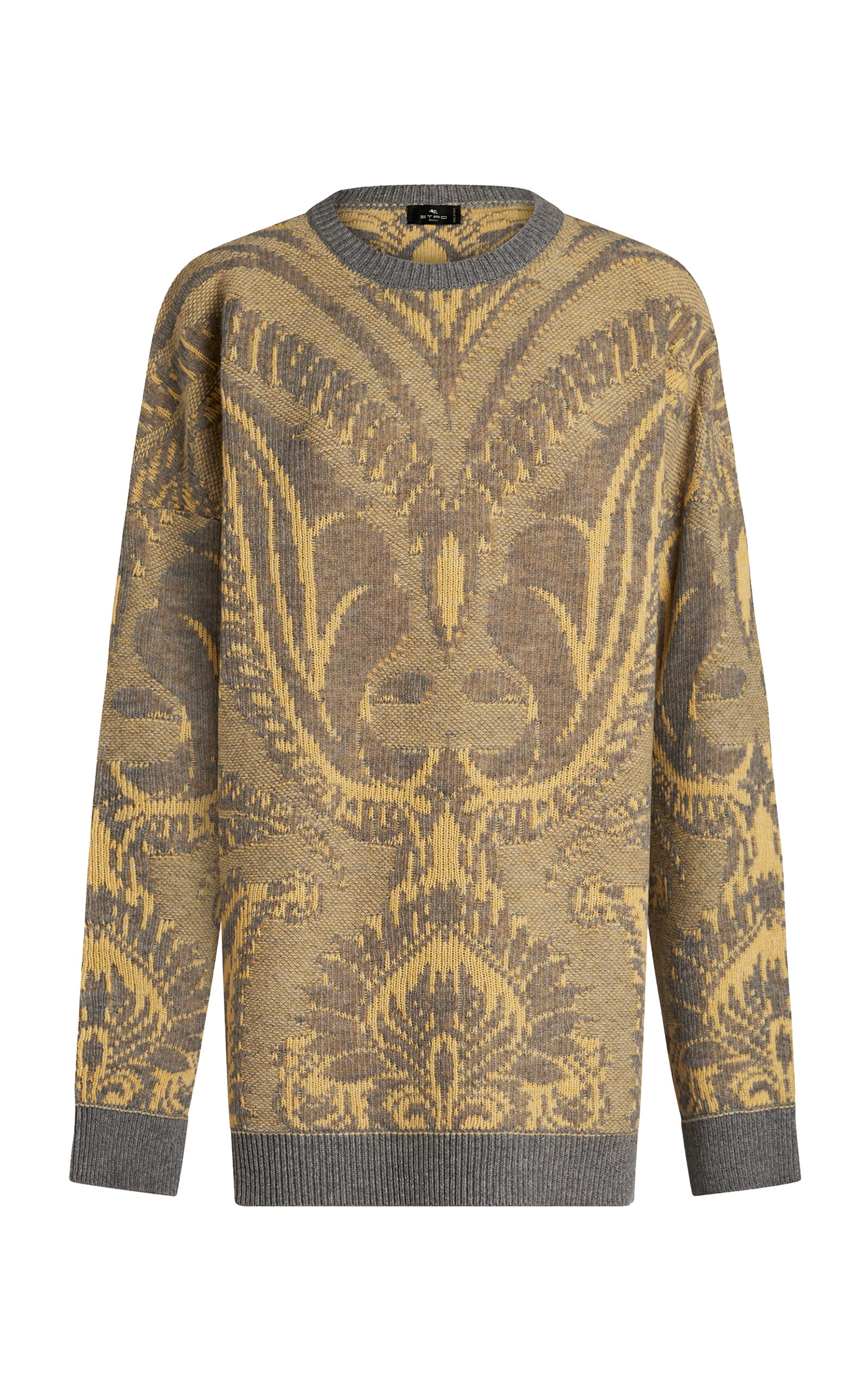 Etro 'paisley' Crew Neck Oversized Jacquard Sweater In Multi
