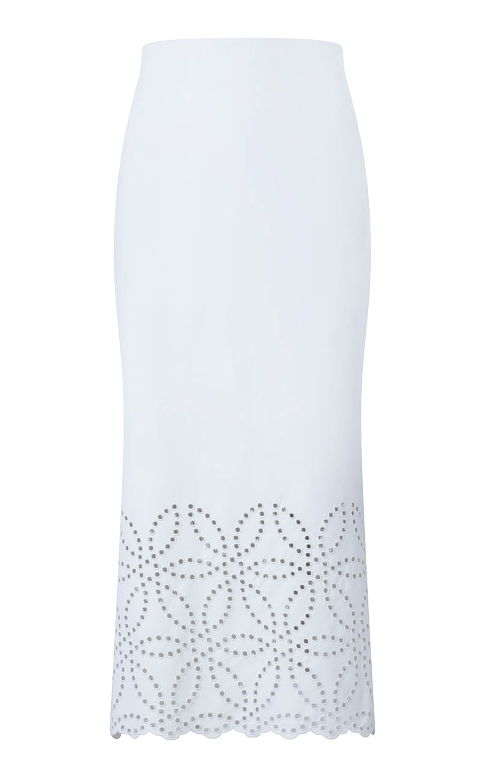 Silvia Tcherassi Atira Faux Leather Midi Skirt In White