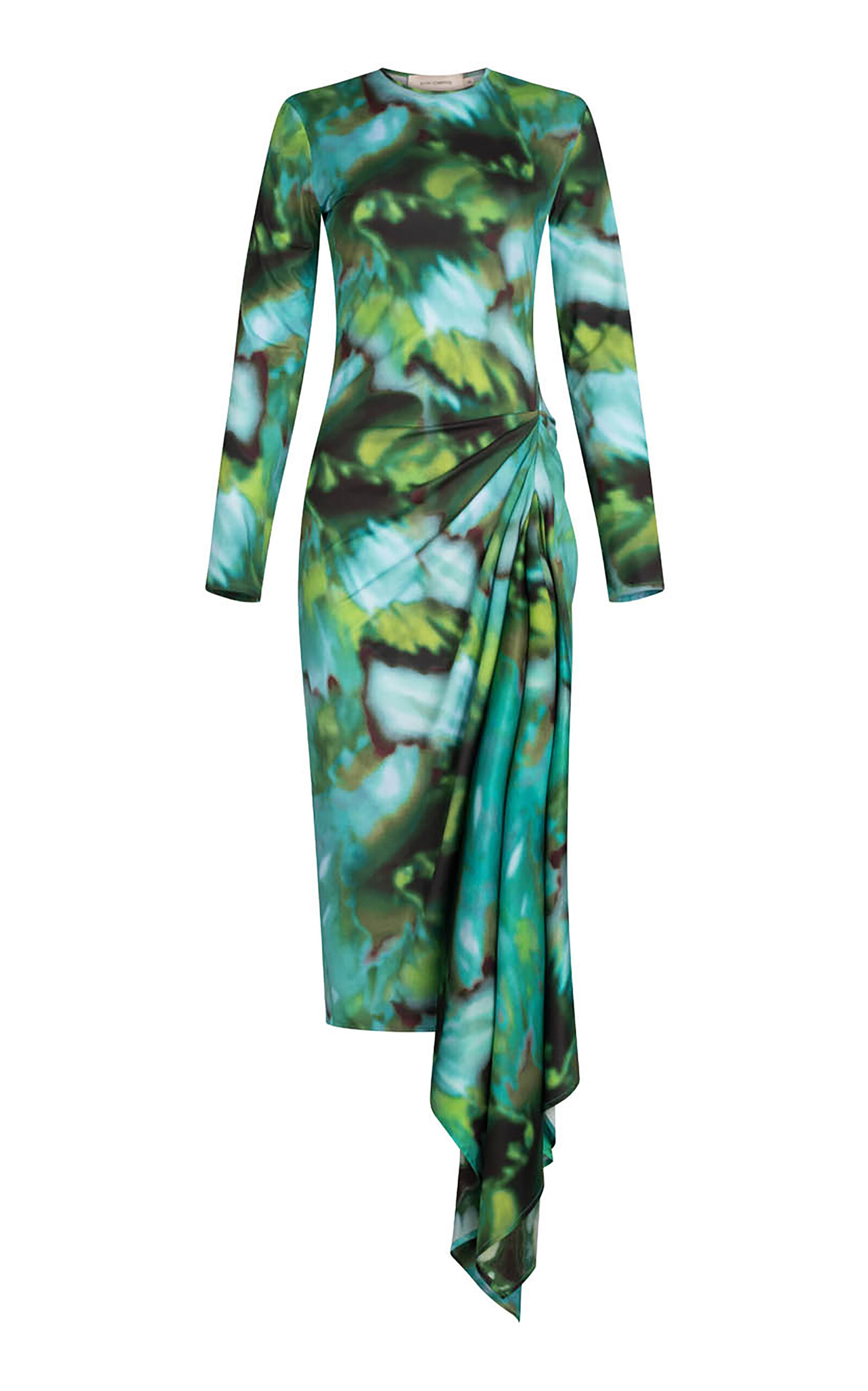 Silvia Tcherassi Ananya Gathered Silk-blend Midi Dress In Multi