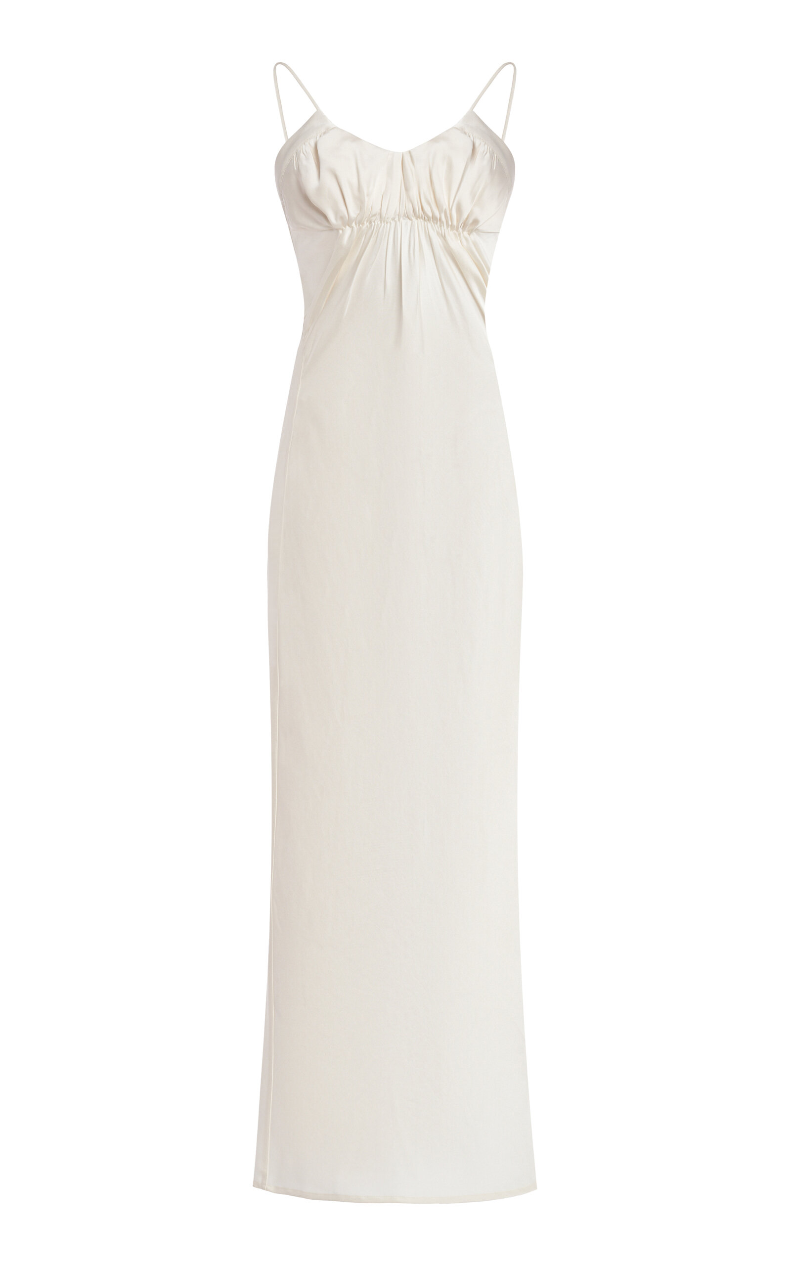 Jil Sander Gathered Cupro-Blend Midi Dress