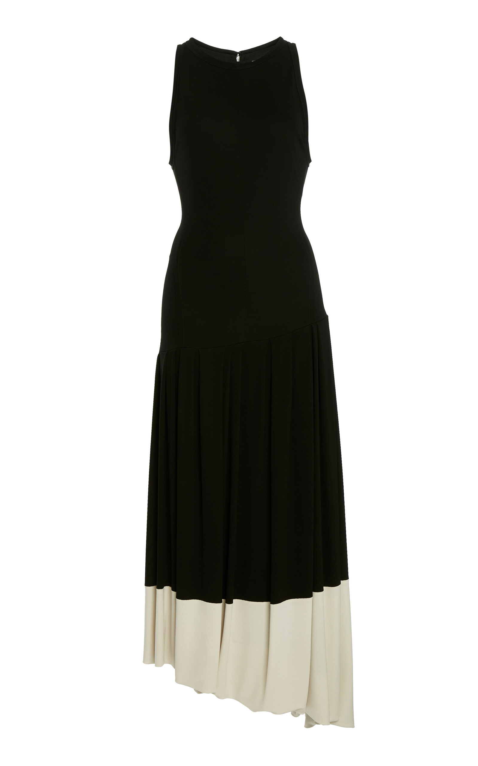 Victoria Beckham Draped Midi Dress In Black
