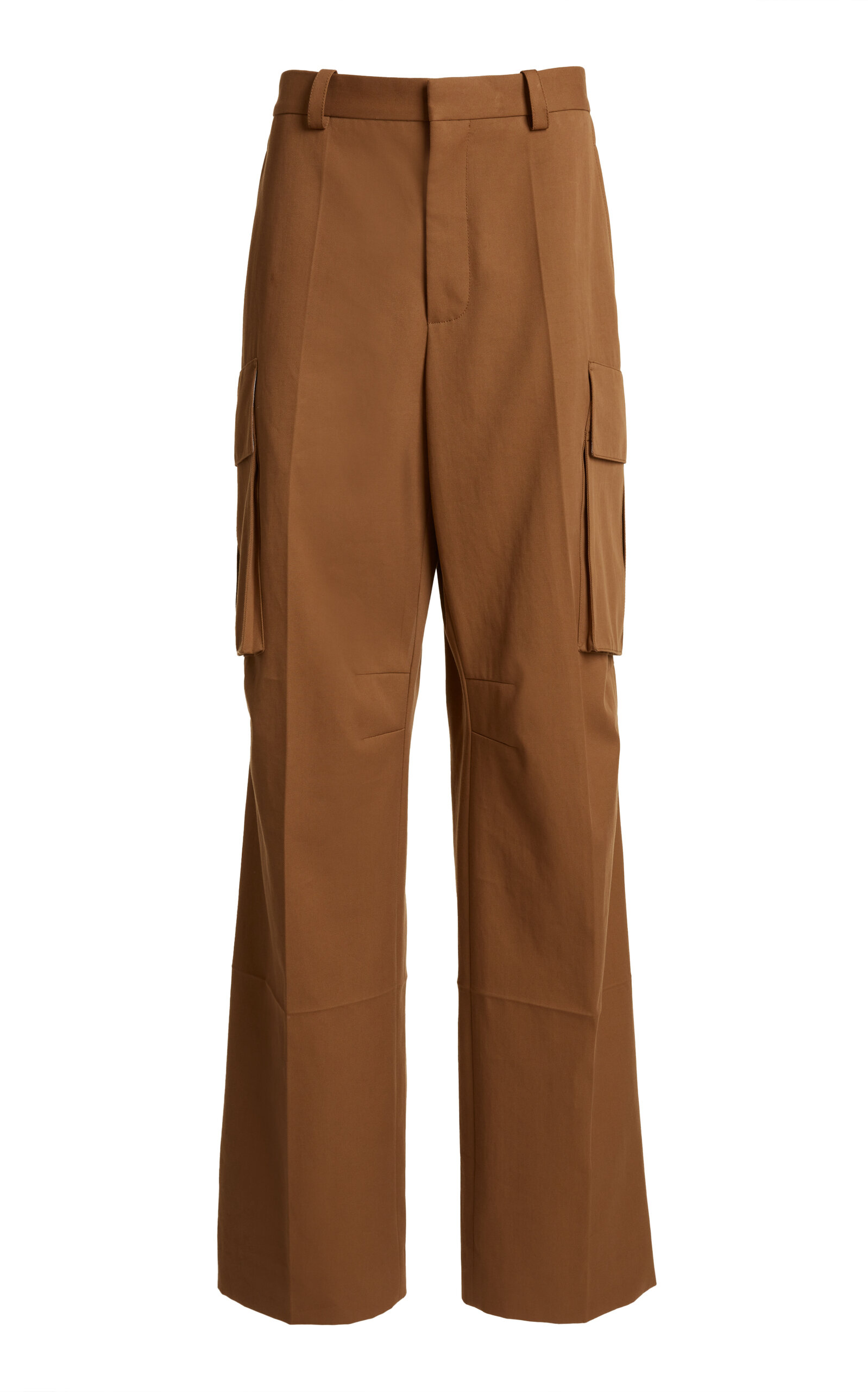Victoria Beckham Cotton Wide-leg Cargo Pants In Brown