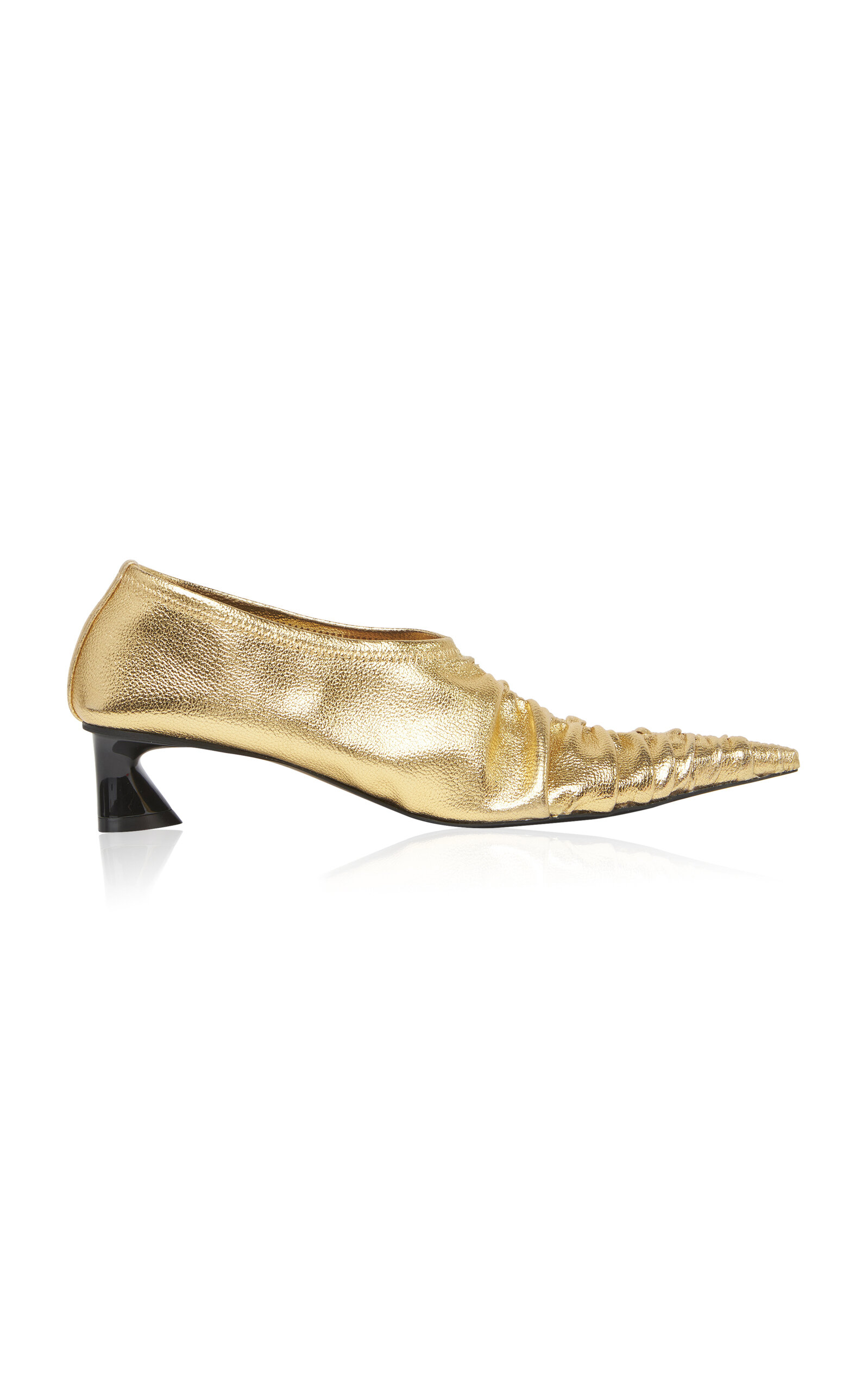 Stella Mccartney Elsa Metallic Alter Mat Heeled Mules In Gold