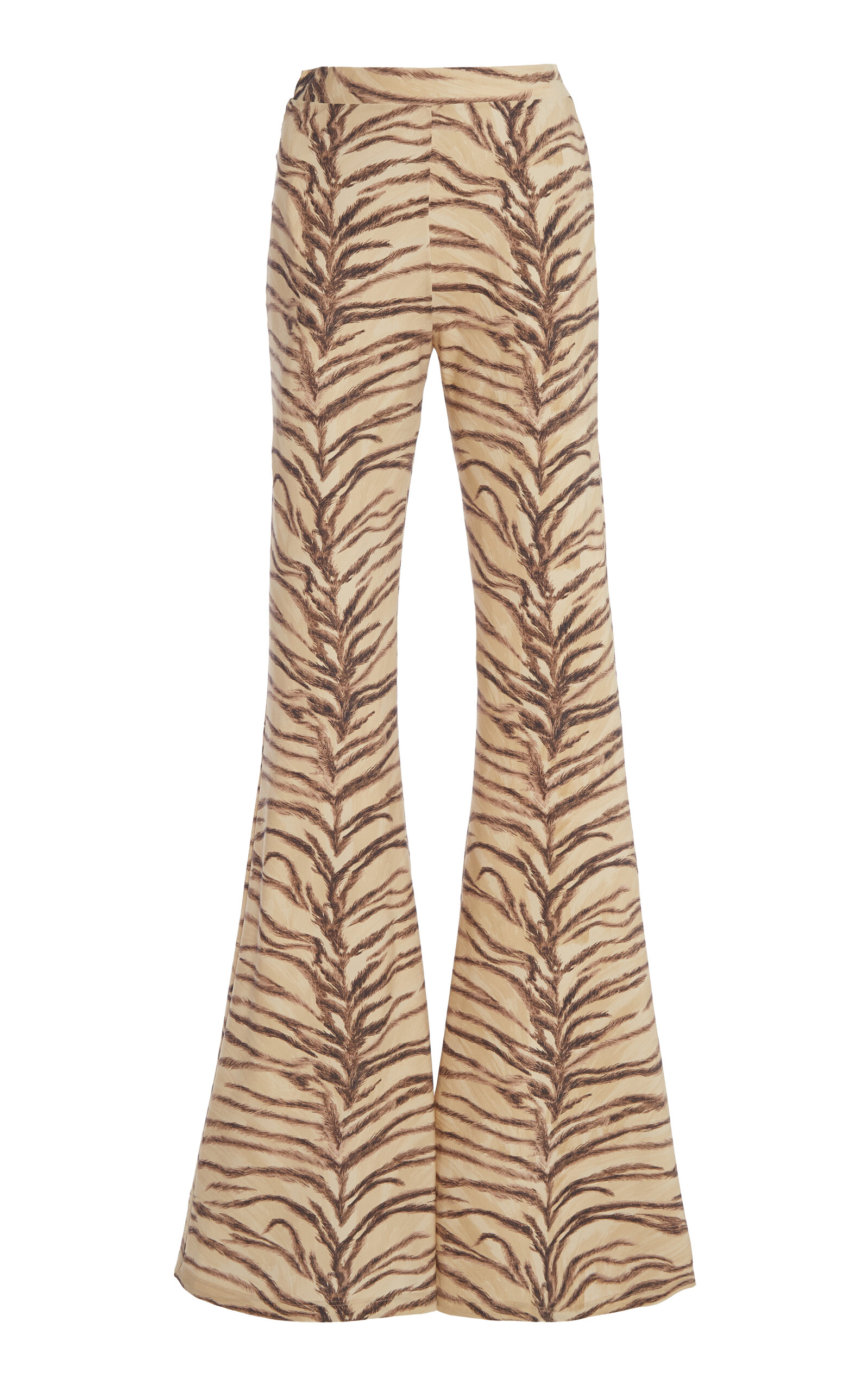 Stella Mccartney Tiger Fluid Jersey Flare Trouser In Print