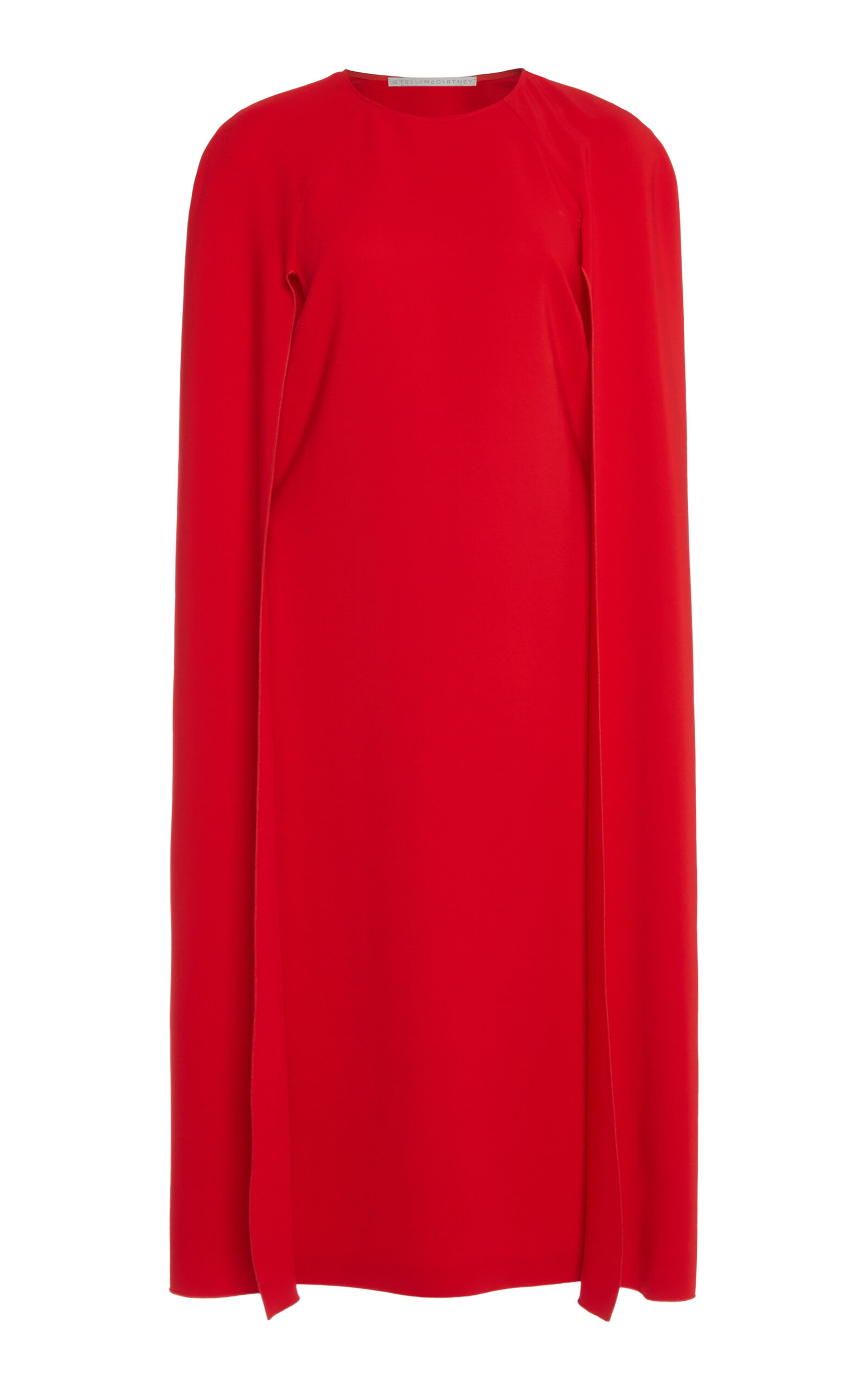 Stella Mccartney + Net Sustain Cape-effect Crepe Midi Dress In Red