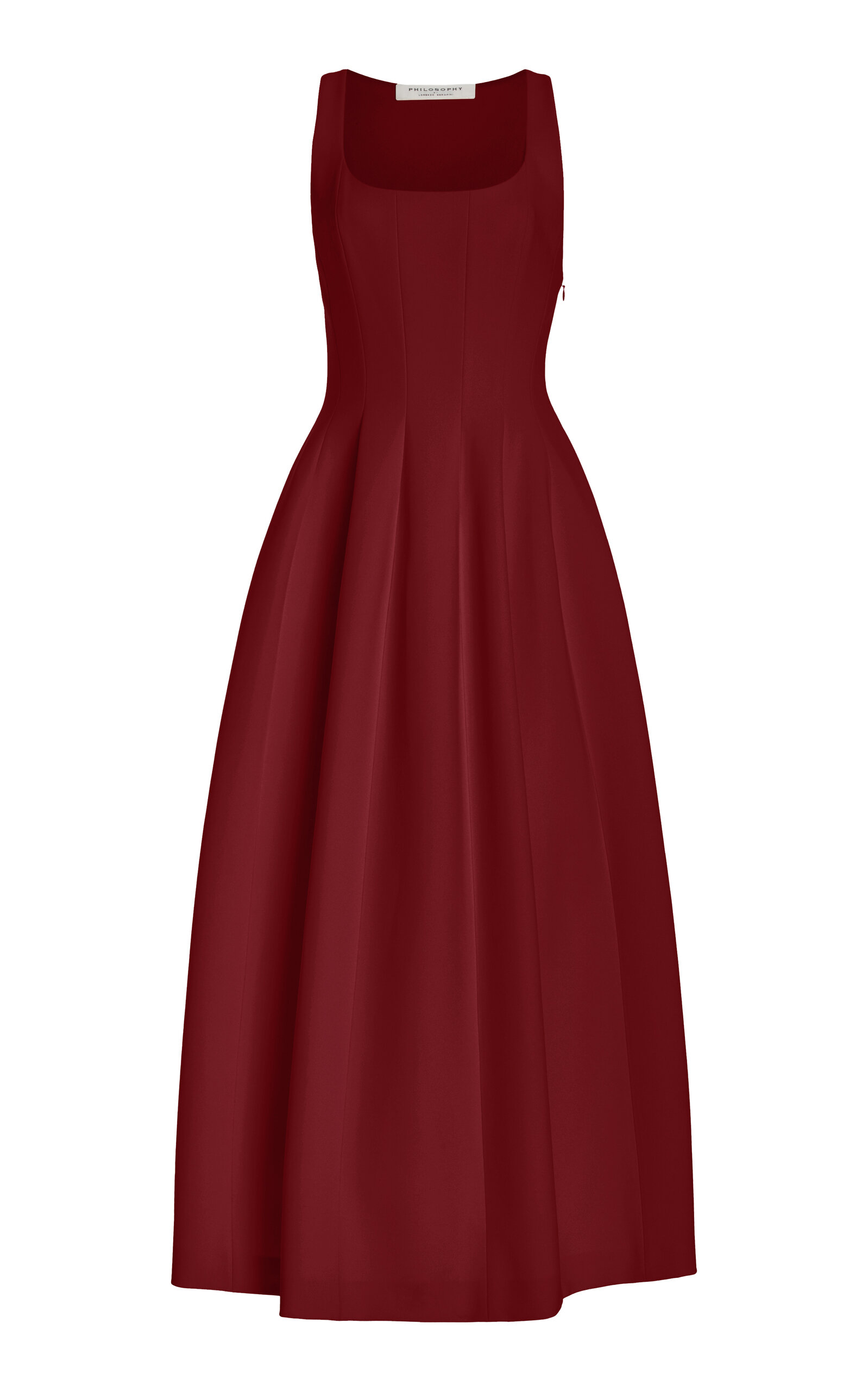 Philosophy di Lorenzo Serafini Pleated Crepe Midi Dress - Red