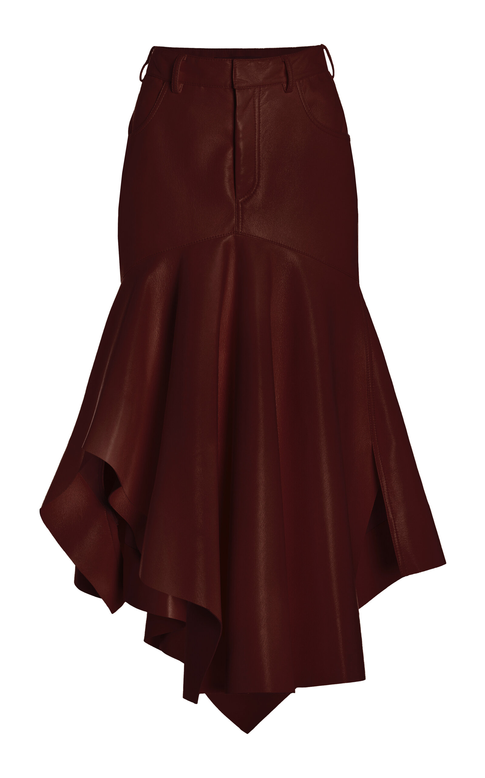 Philosophy Di Lorenzo Serafini Flared Asymmetric Midi Skirt In Brown