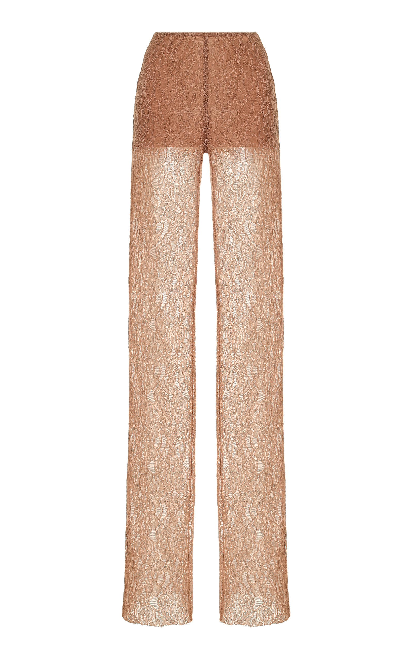 Philosophy Di Lorenzo Serafini Flared Stretch Lace Pants In Brown