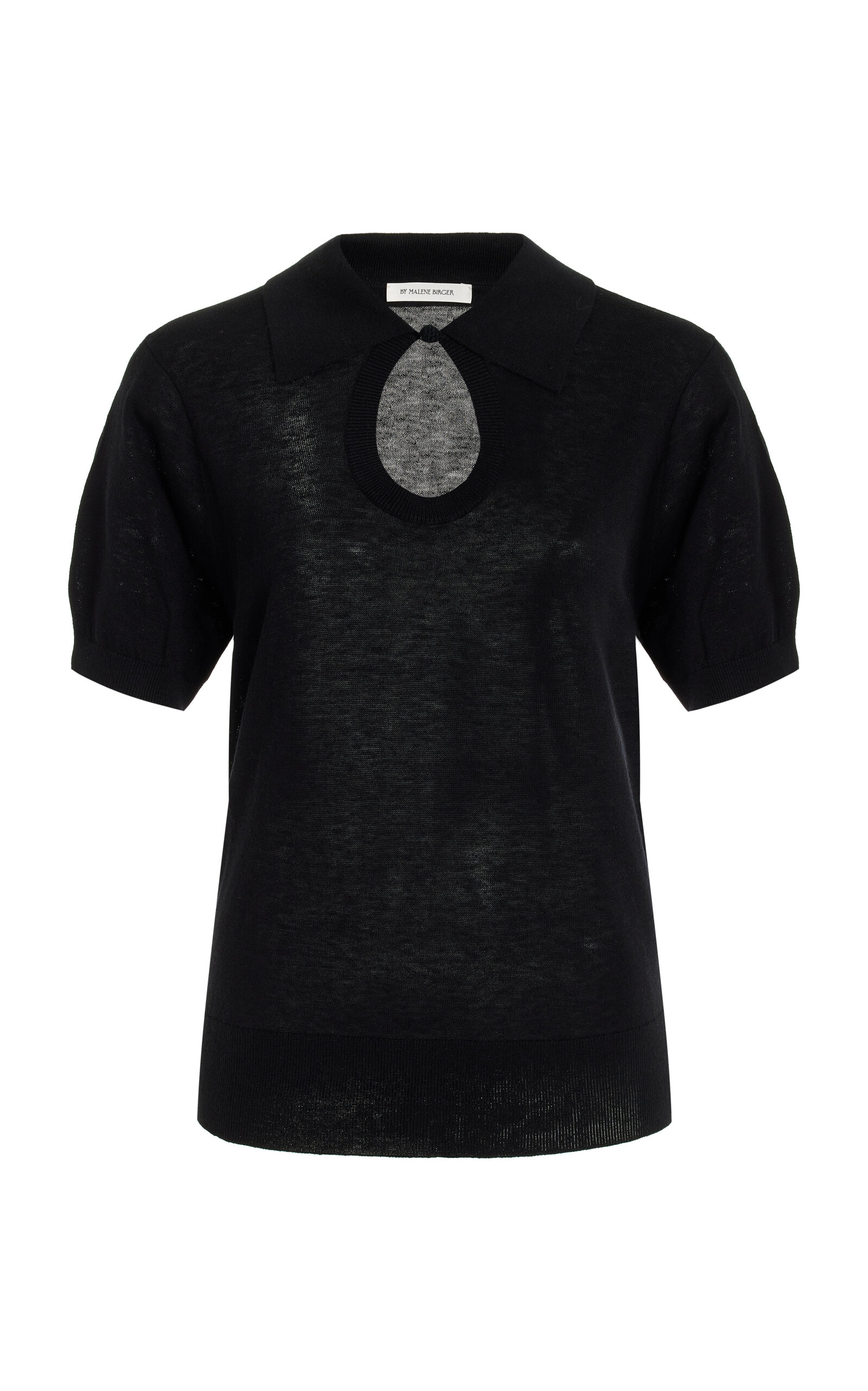 By Malene Birger Knit Polo Top - Black - XS