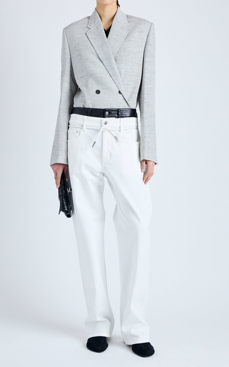 Proenza Schouler - Hadley Melange Double Breasted Blazer - Light Grey - US 4 - Only At Moda Operandi