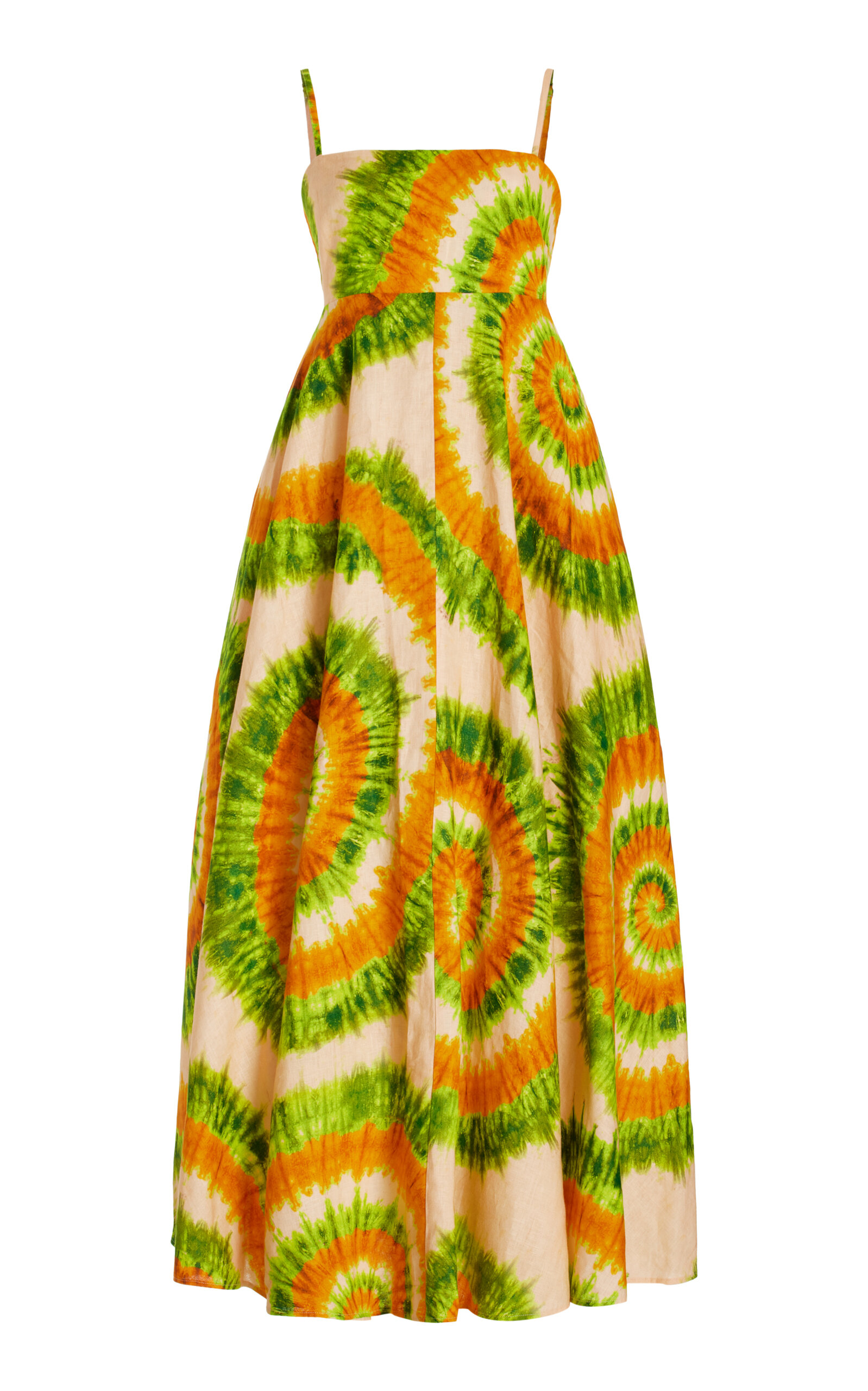 Shop Alemais Exclusive Sun Shack Tie-dyed Woven Maxi Dress In Orange