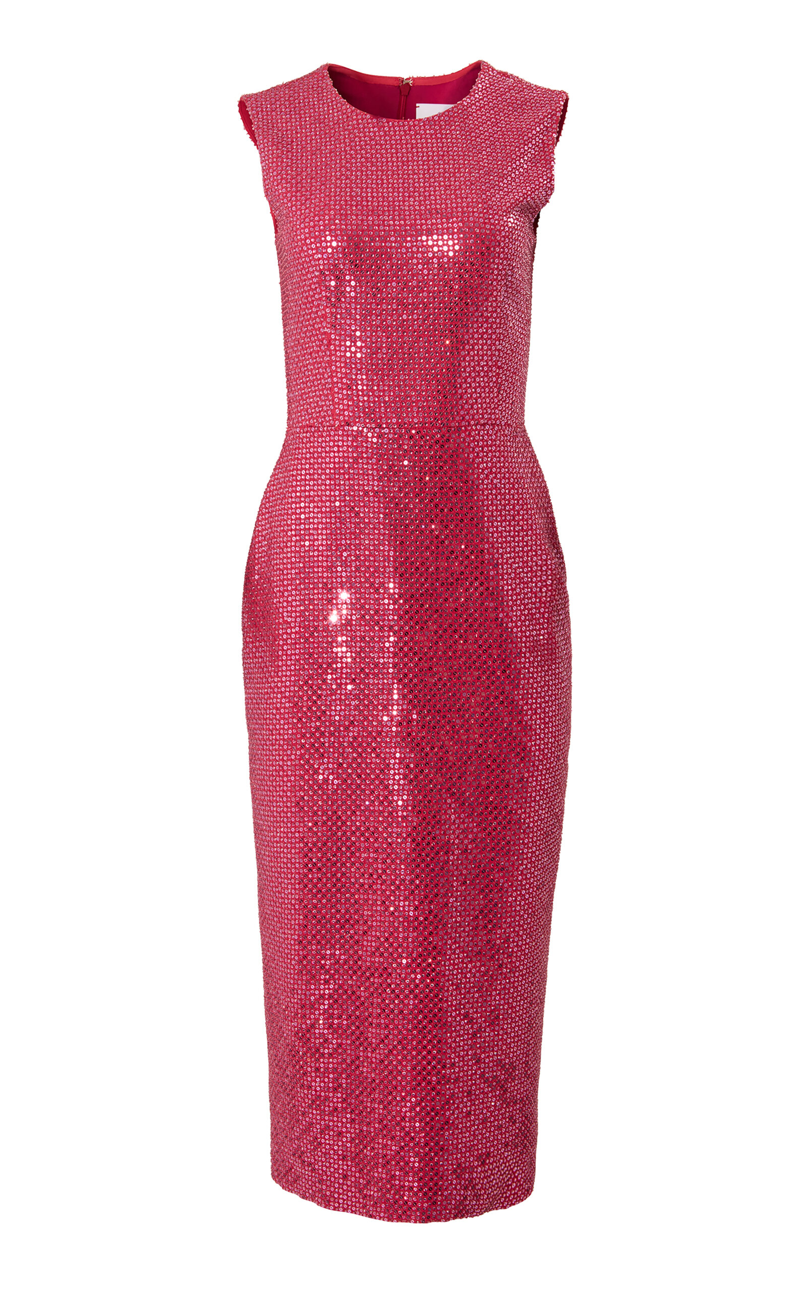 Carolina Herrera - Embellished Metallic Midi Dress - Pink - US 2 - Only At Moda Operandi