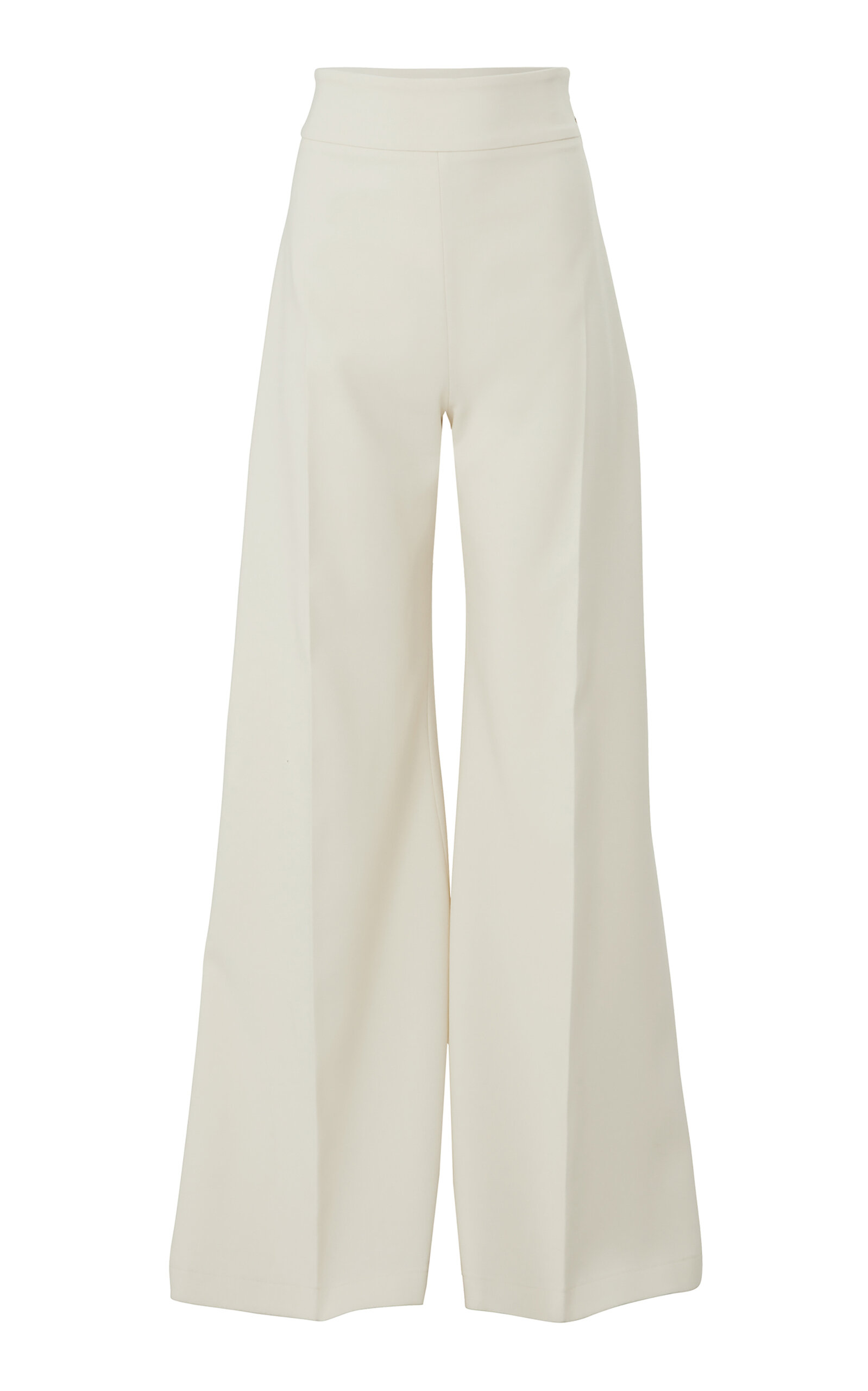 Carolina Herrera High-waist Wool-blend Wide-leg Pants In Ivory