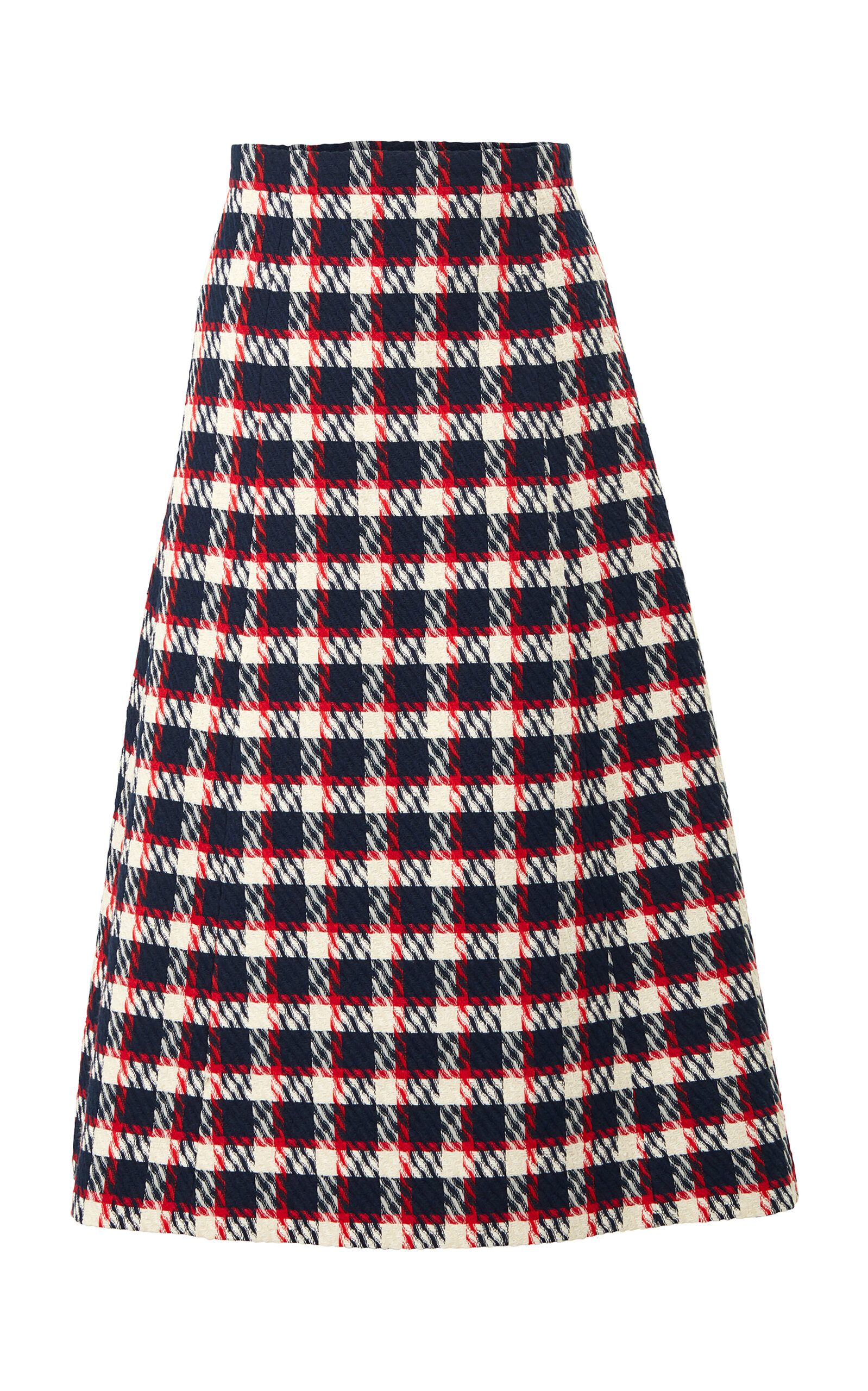 Carolina Herrera Patterened Cotton-blend A-line Midi Skirt In Multi