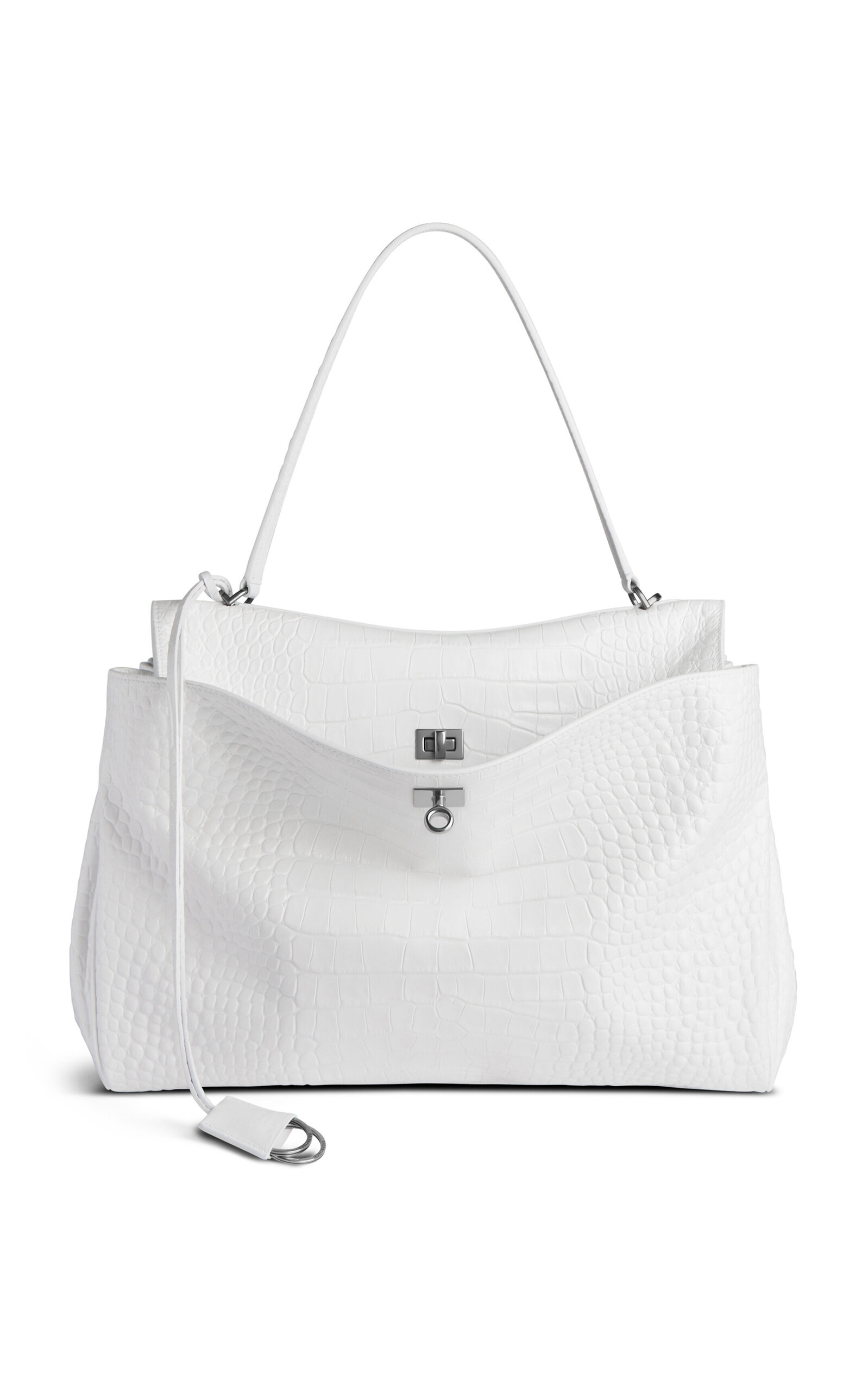 Balenciaga Rodeo Large Croc-Effect Leather Top Handle Bag