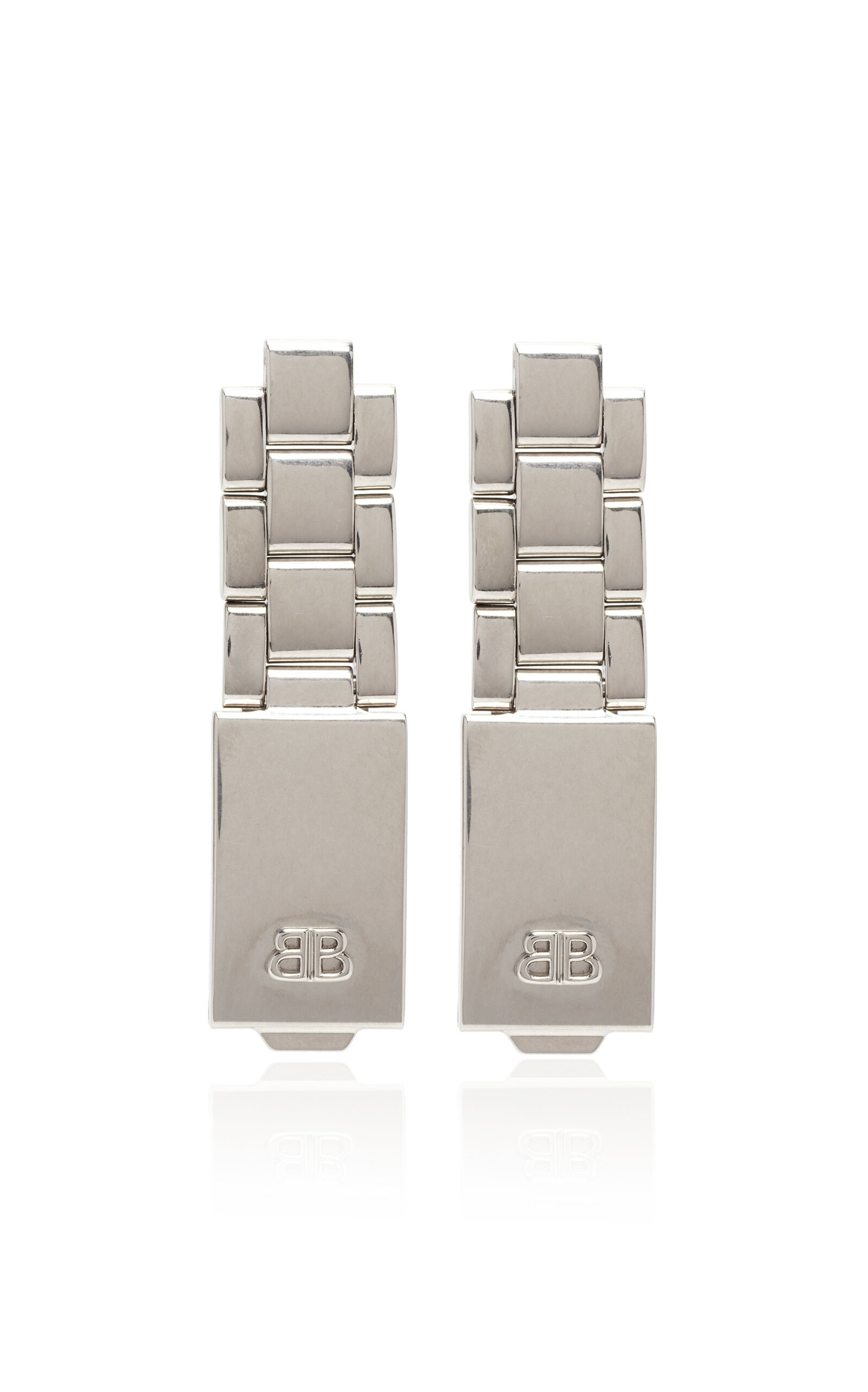 Balenciaga 24/7 Long Silver-Tone Earrings - Silver - OS - Moda Operandi