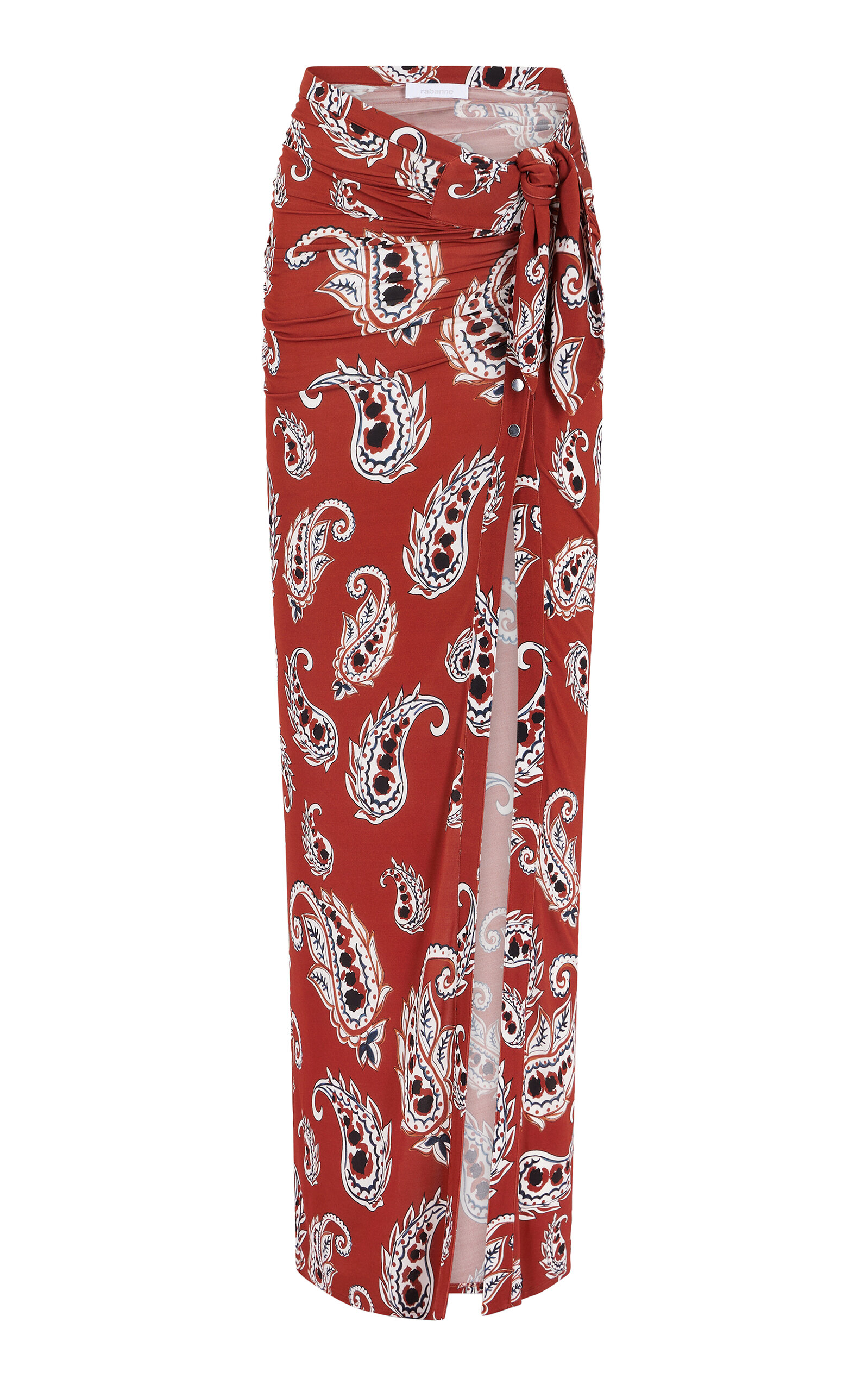 Rabanne Draped Wrap Maxi Skirt In Print