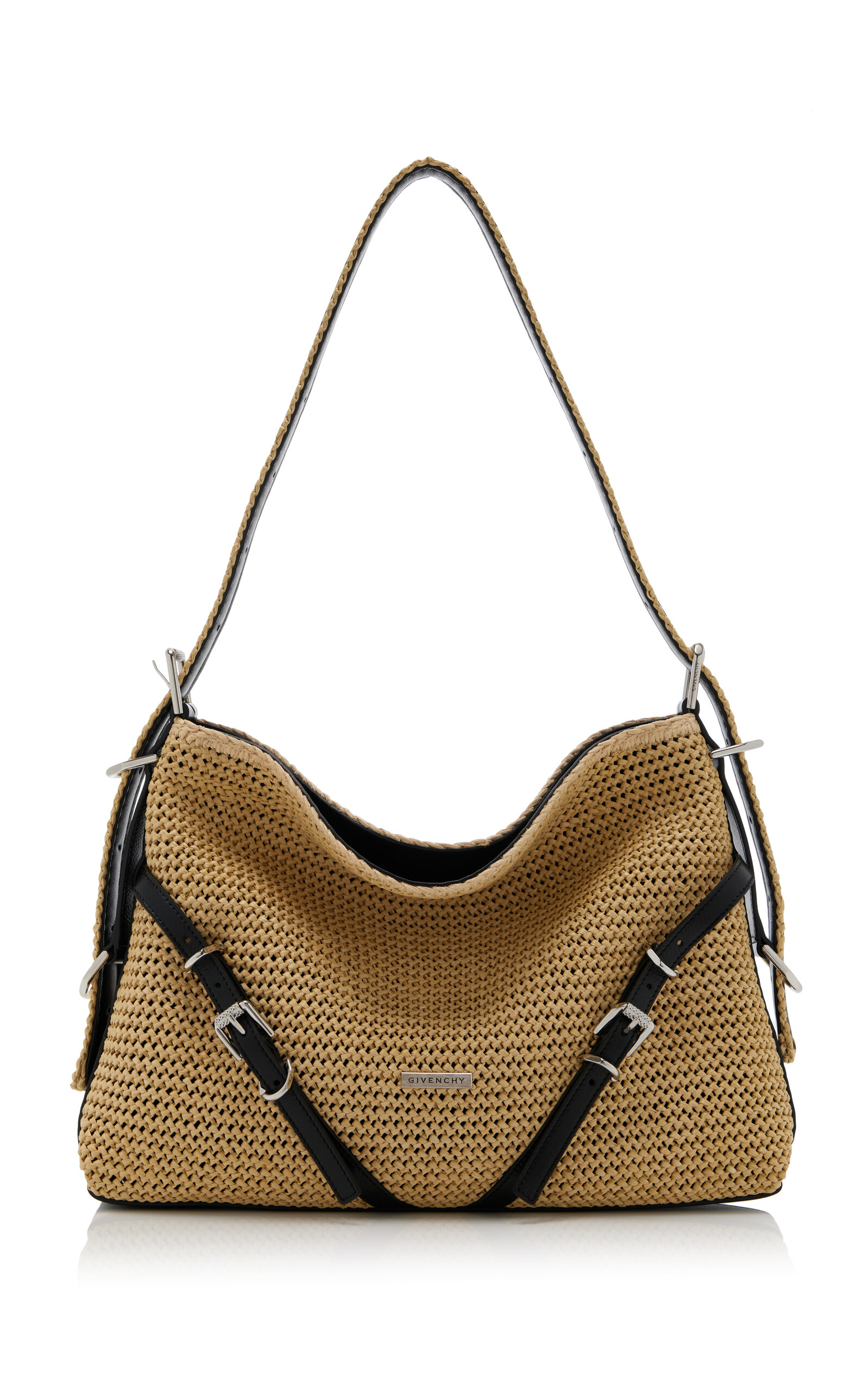 Givenchy Medium Voyou Woven Raffia Hobo Bag