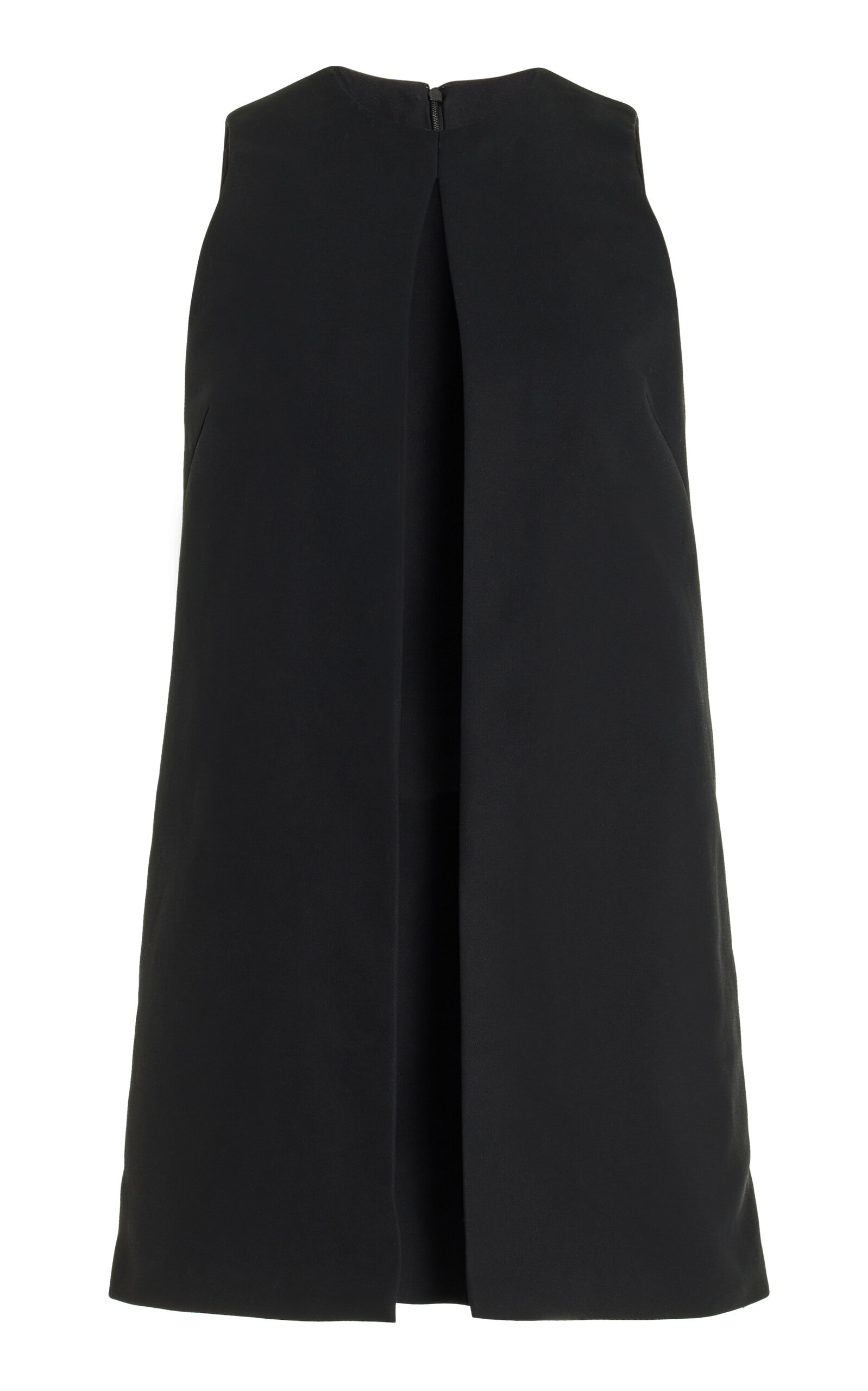 Brandon Maxwell The Cory Split-front Cotton Mini Dress In Black