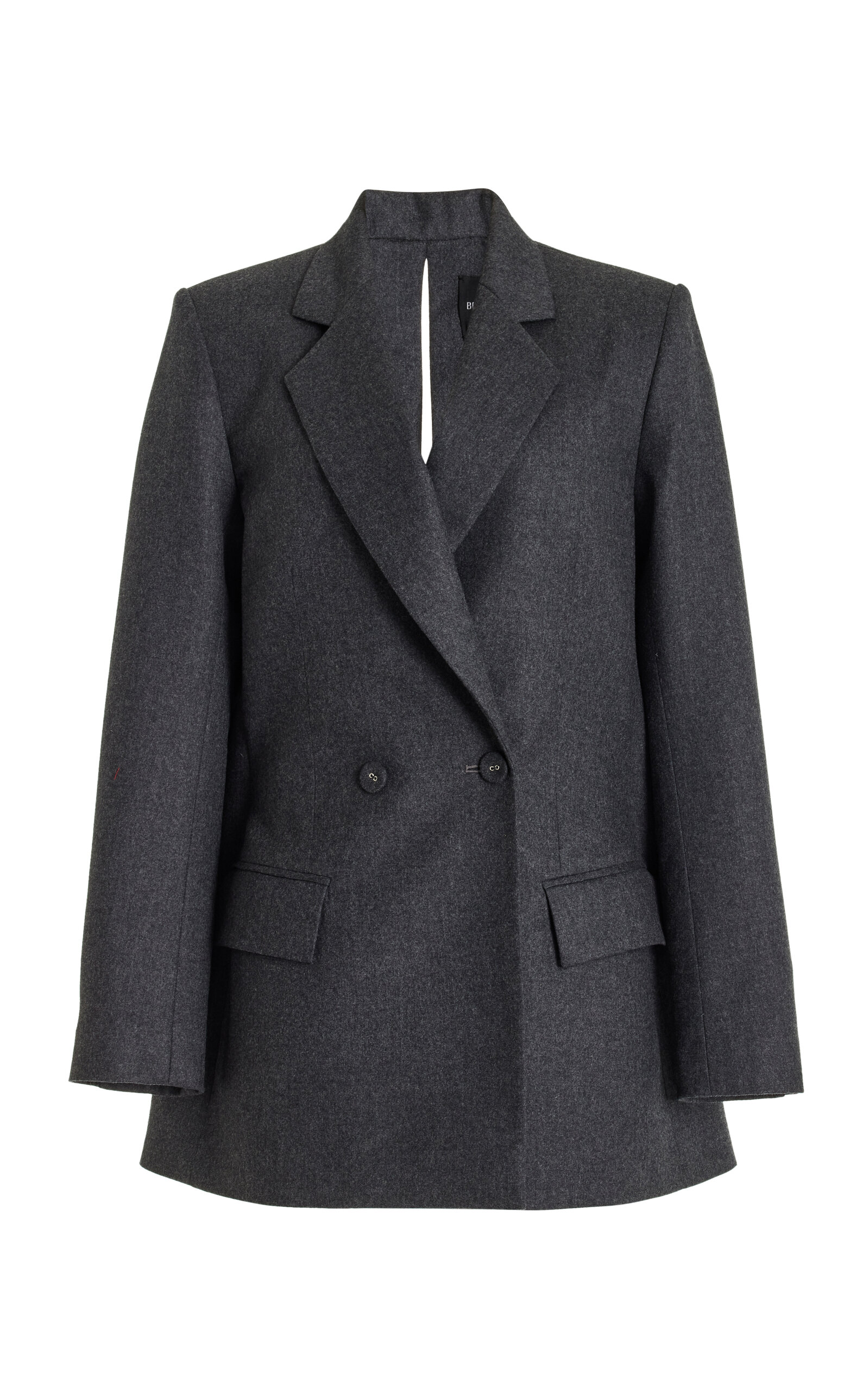 Brandon Maxwell The Riley Double-Breasted Wool-Blend Jacket - Grey