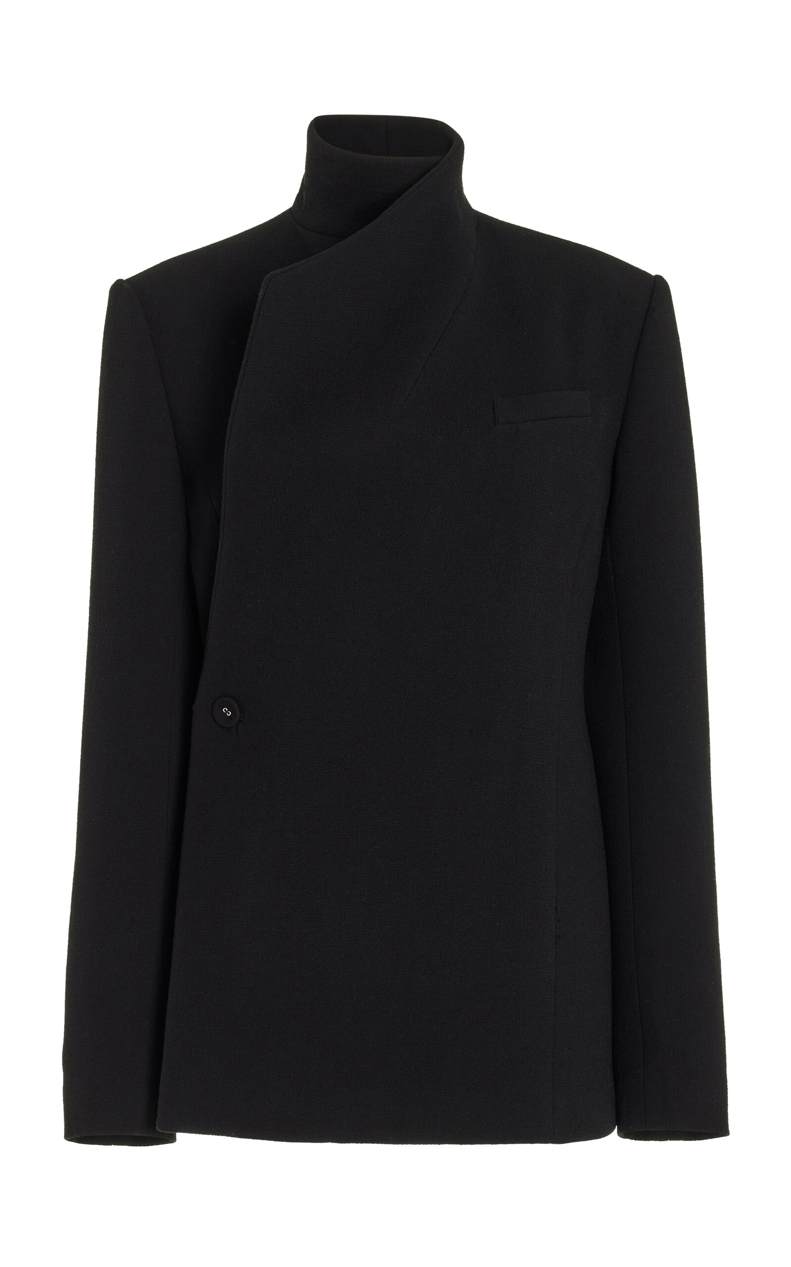 Brandon Maxwell The Roslyn Double-breasted Wool-crepe Jacket In Black